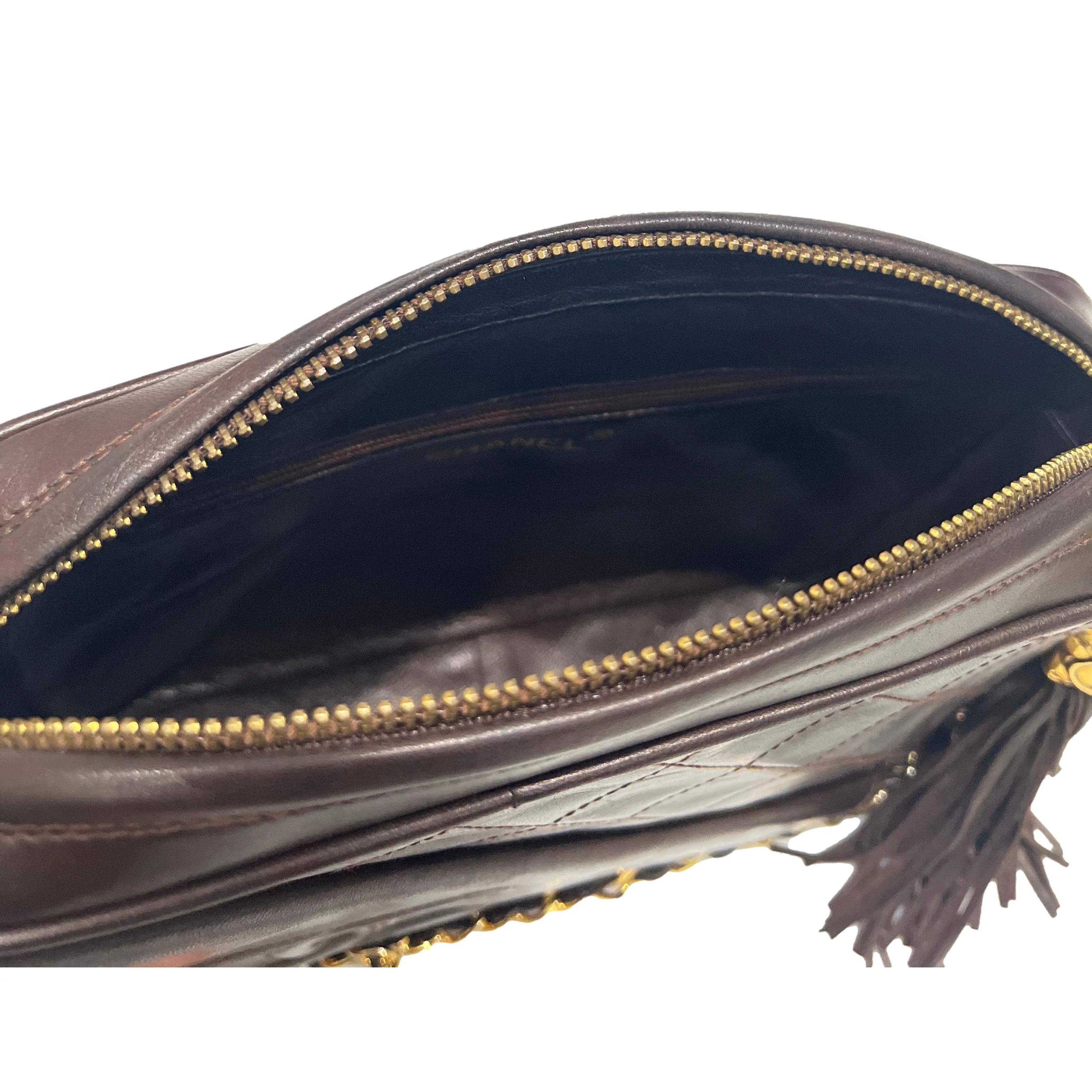 Chanel Brown Tassel Shoulder Bag - Image 4