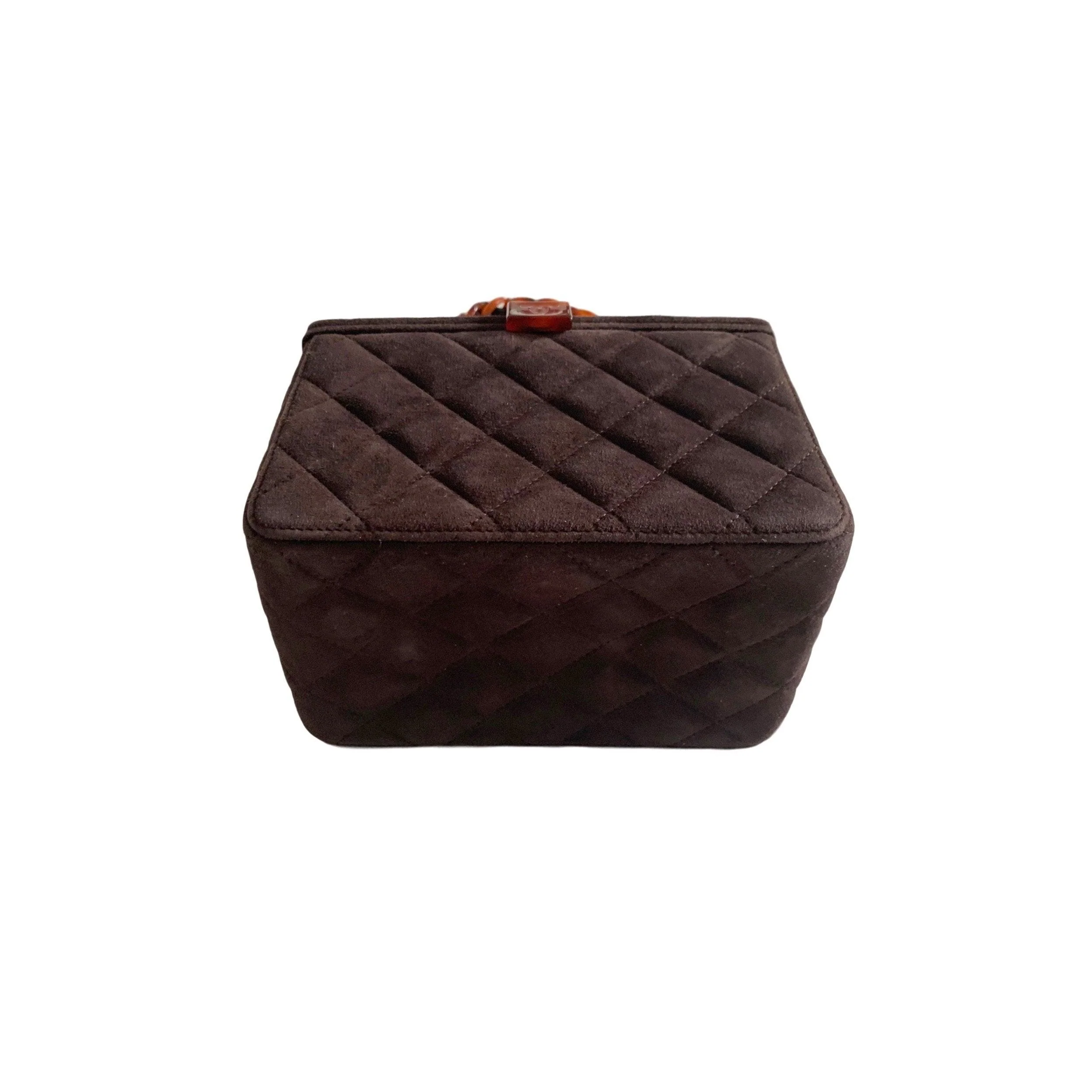 Chanel Brown Tortoise Suede Box Bag - Image 4