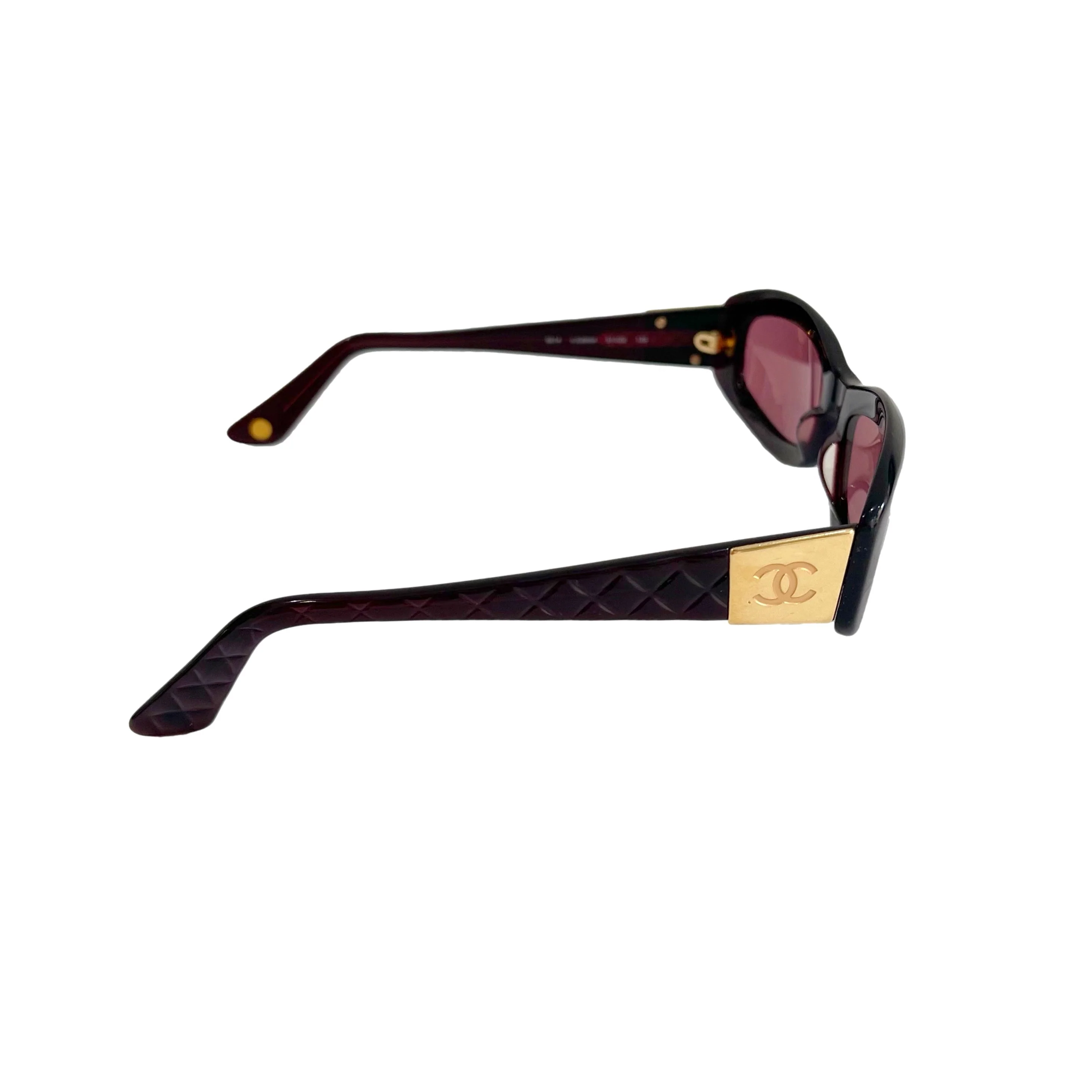 Chanel Burgundy Mini Logo Sunglasses