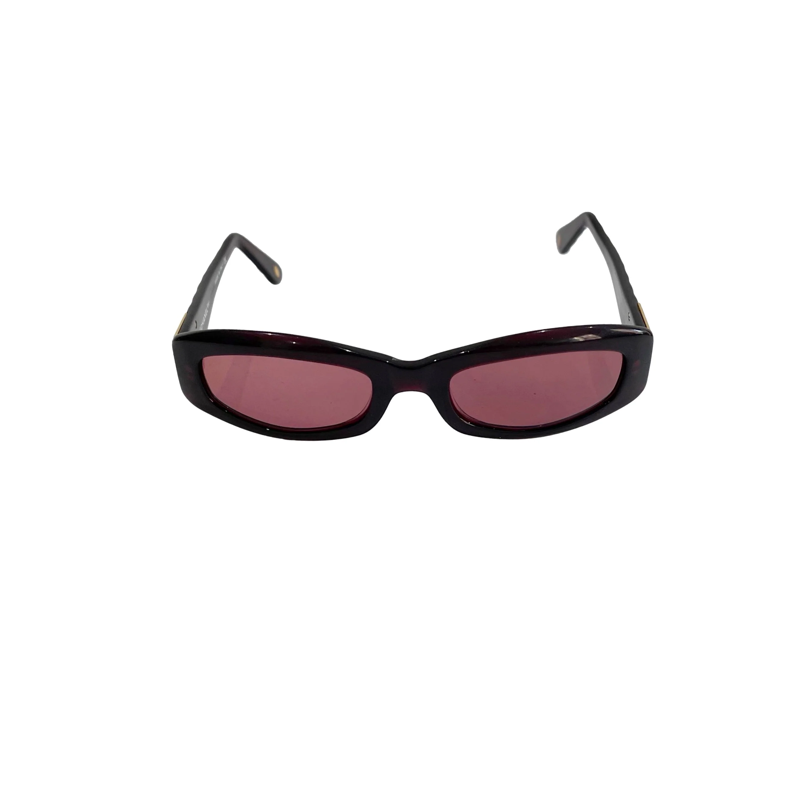 Chanel Burgundy Mini Logo Sunglasses - Image 3