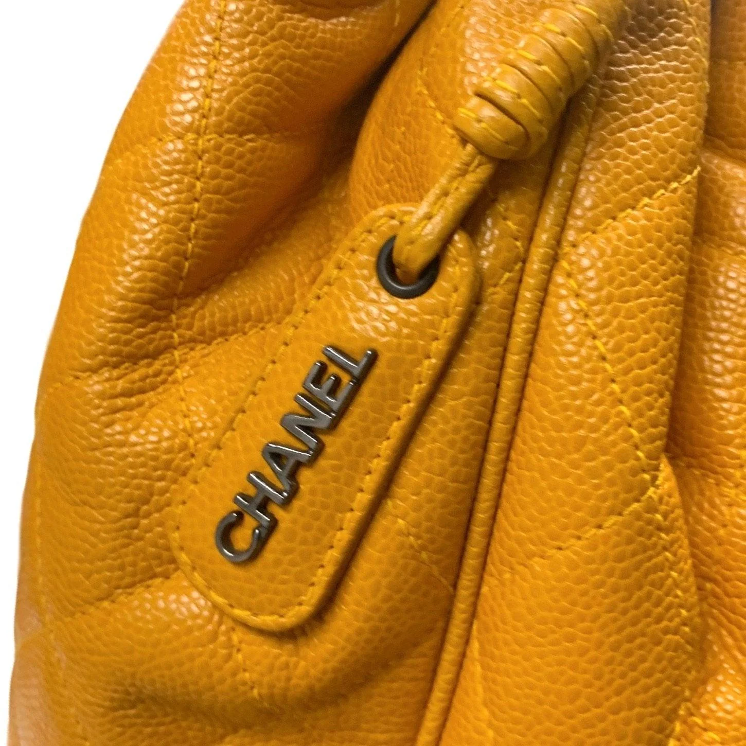 Chanel Caviar Yellow Convertible Backpack - Image 3