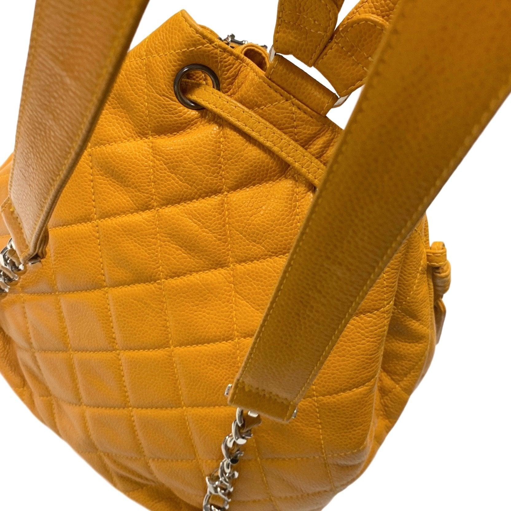 Chanel Caviar Yellow Convertible Backpack - Image 4