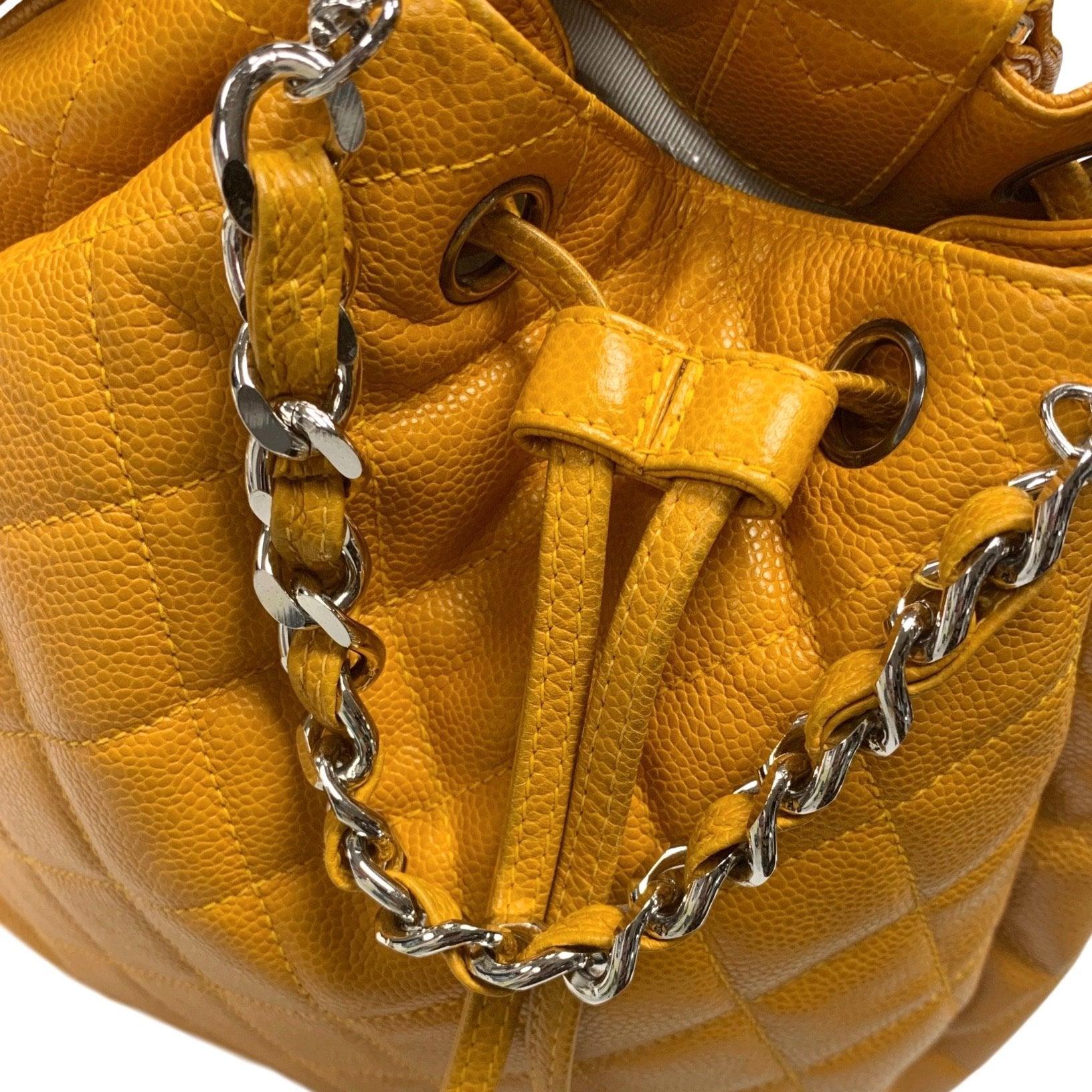 Chanel Caviar Yellow Convertible Backpack - Image 5