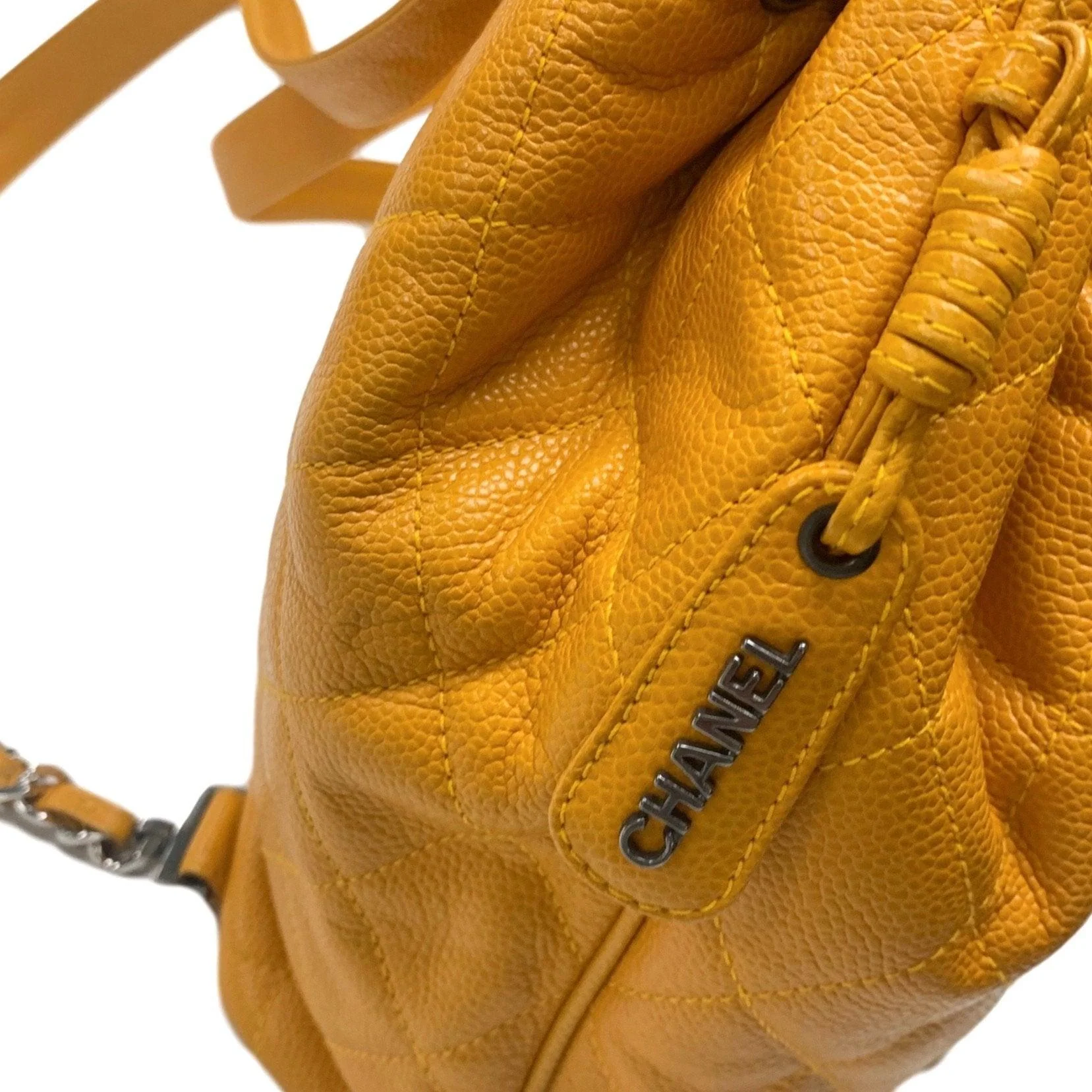 Chanel Caviar Yellow Convertible Backpack - Image 6