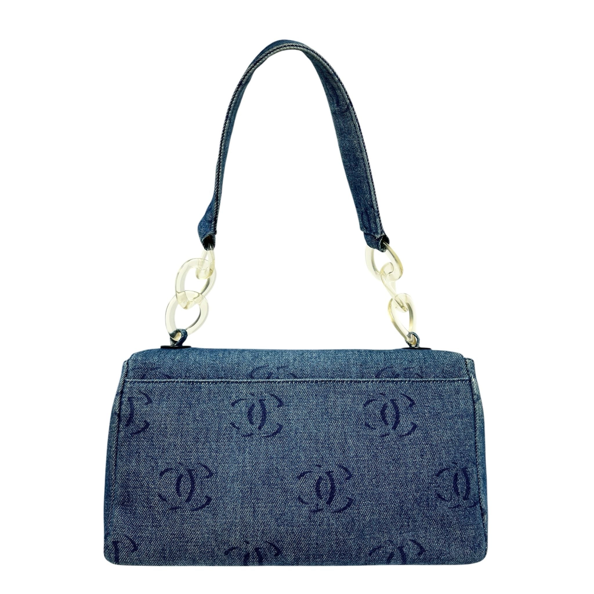 Chanel Denim Lucite Flap Bag - Image 2