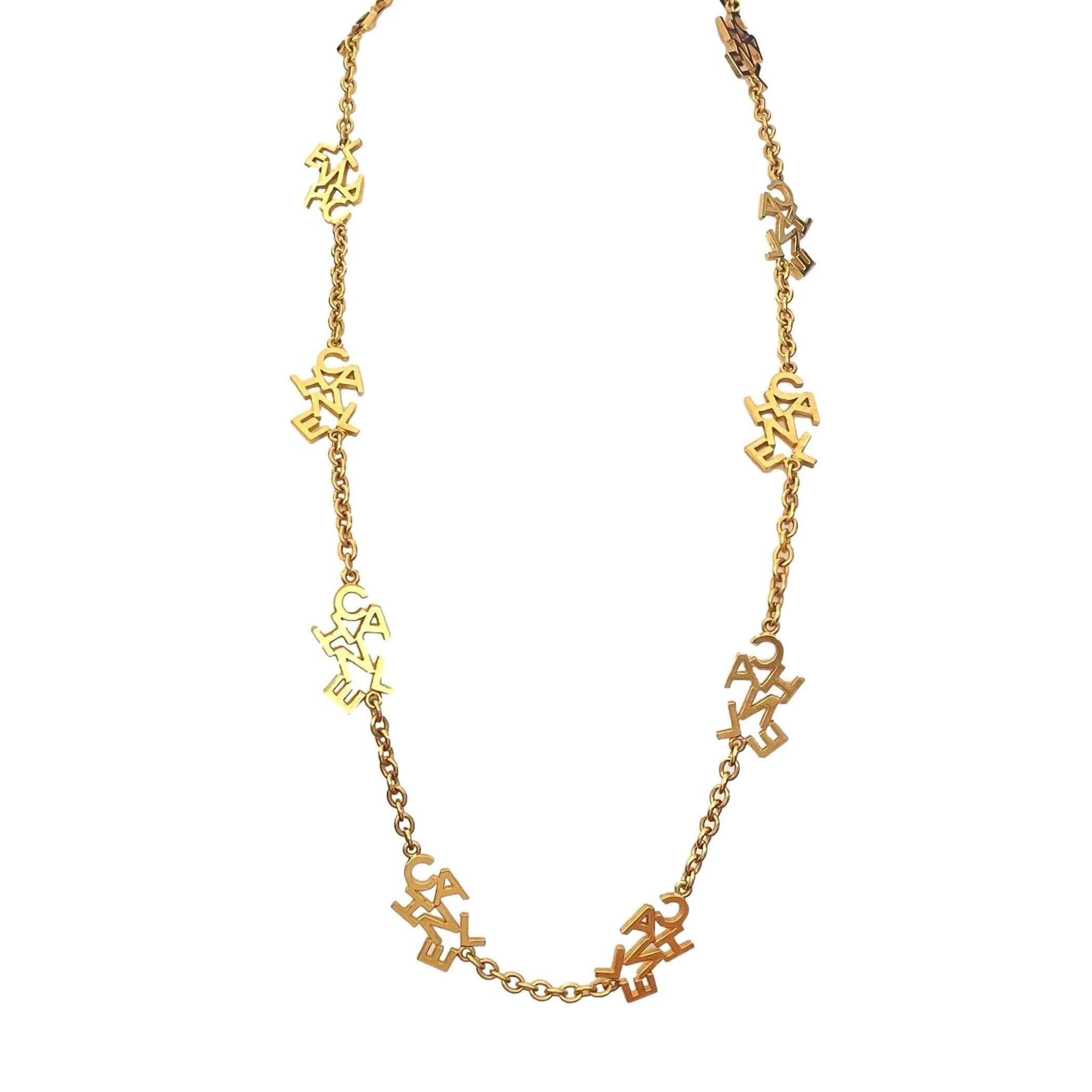 Chanel Gold Logo Chain Necklace