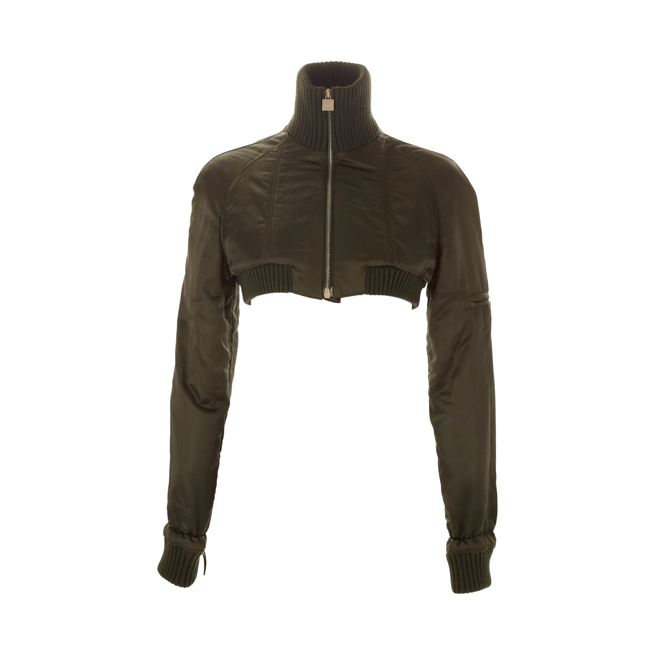 Chanel Green Cropped Nylon Jacket