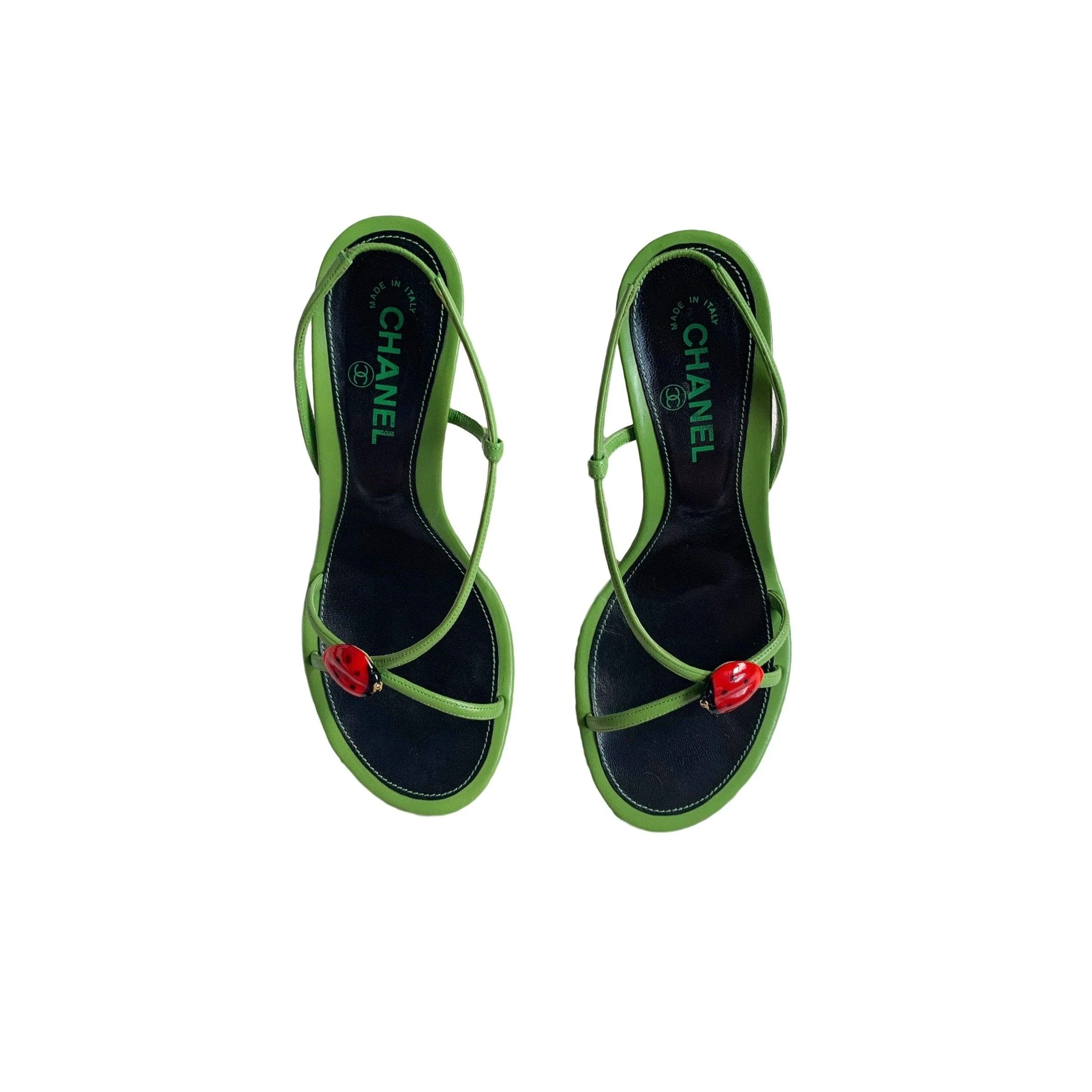 Chanel Green Ladybug Heels