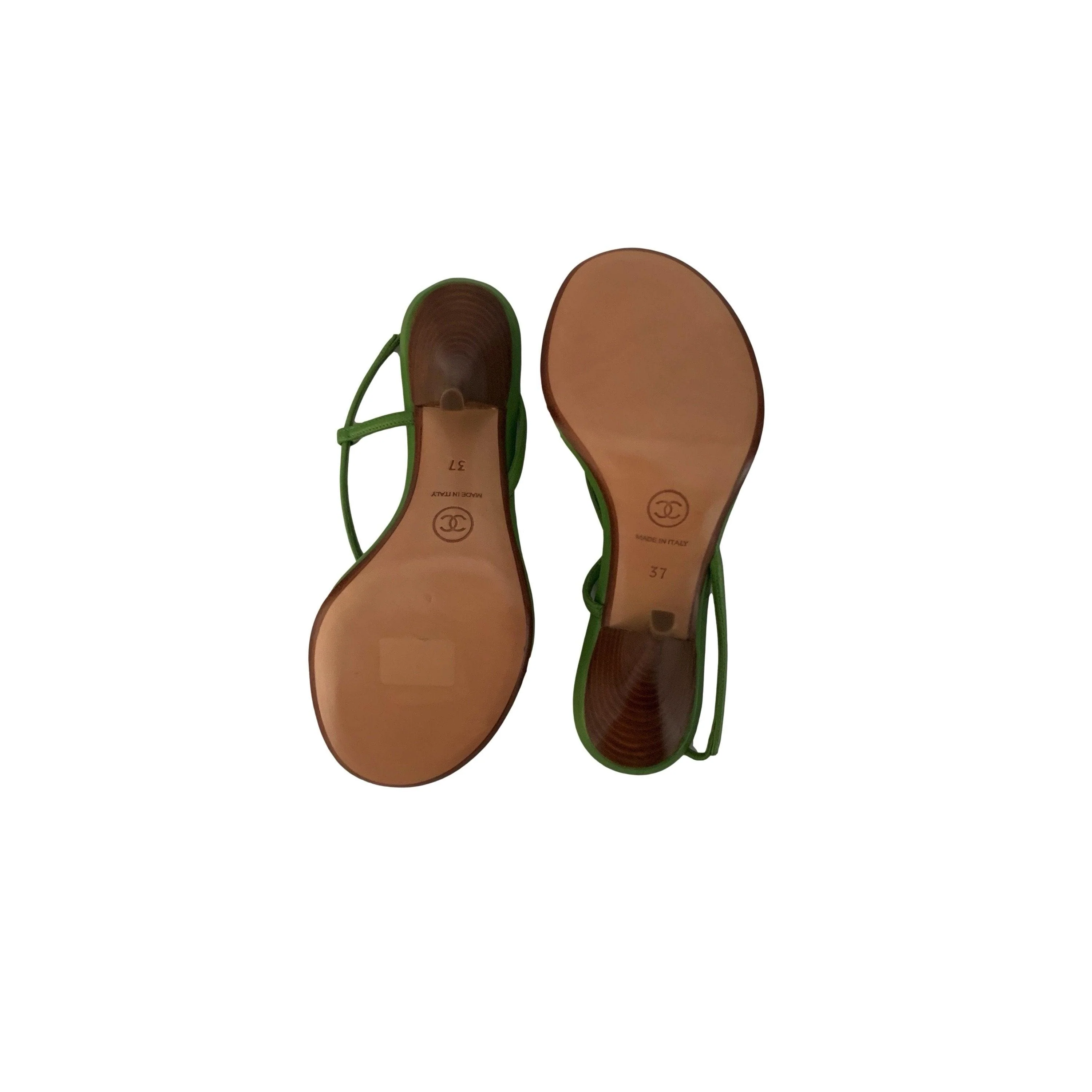 Chanel Green Ladybug Heels - Image 3
