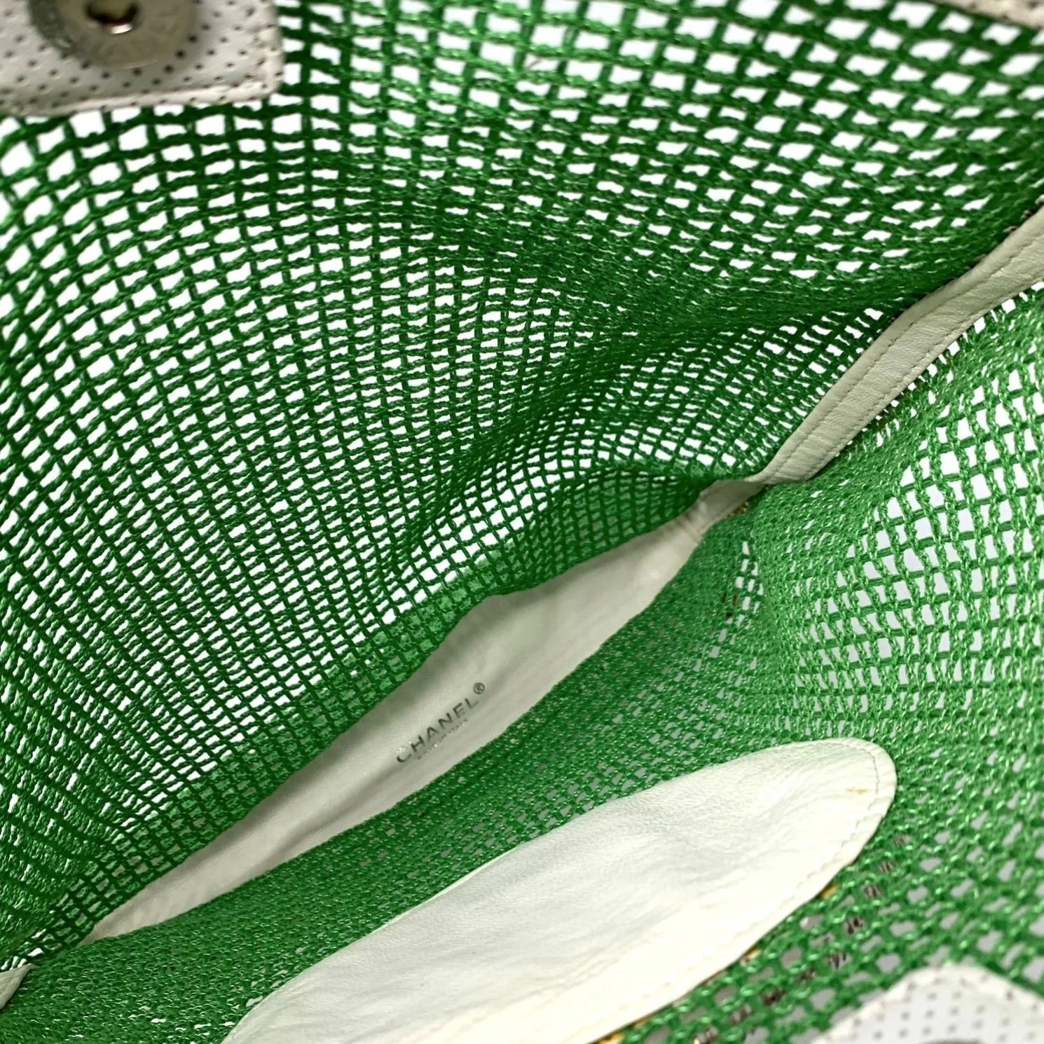 Chanel Green Mesh Tennis Bag - Image 3