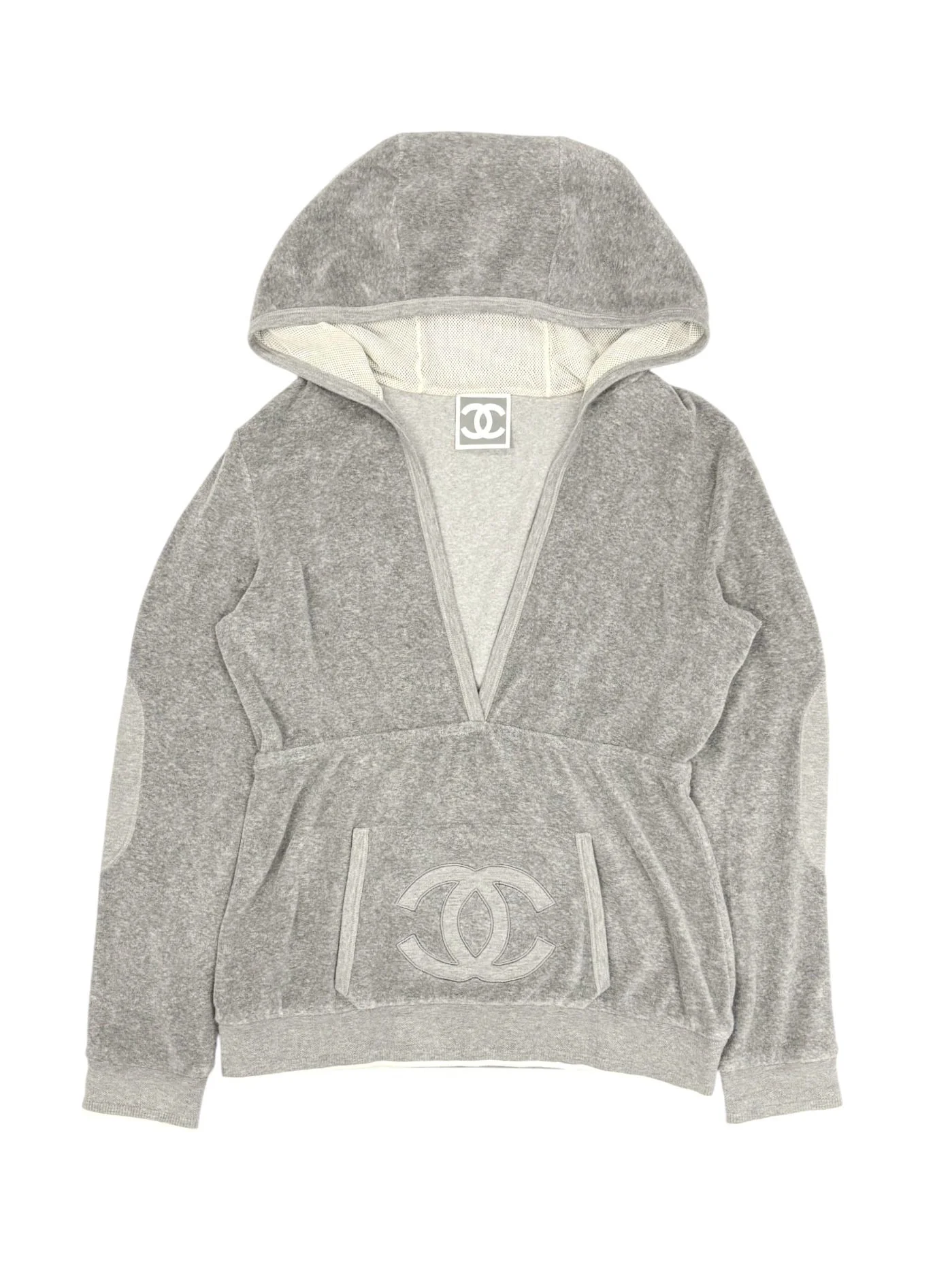 Chanel Grey Logo Hooded Pullover