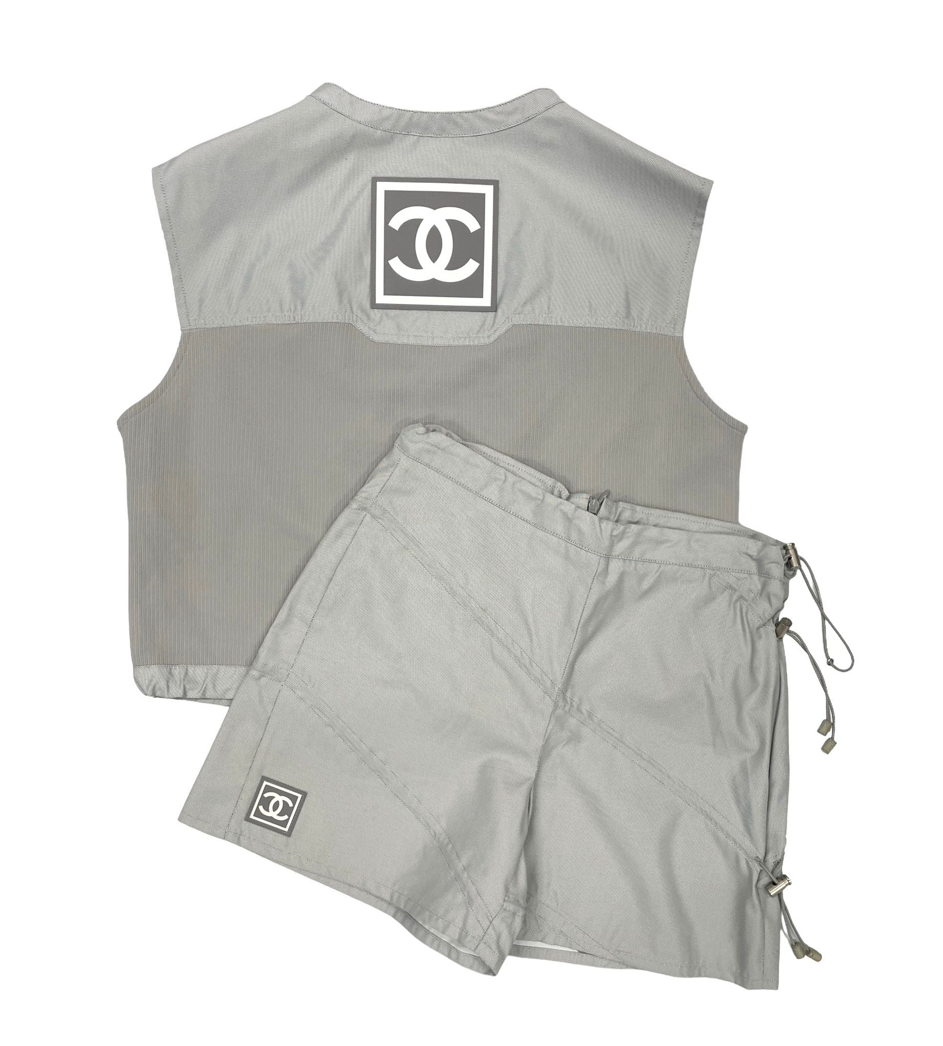Chanel Grey Sport Short Set