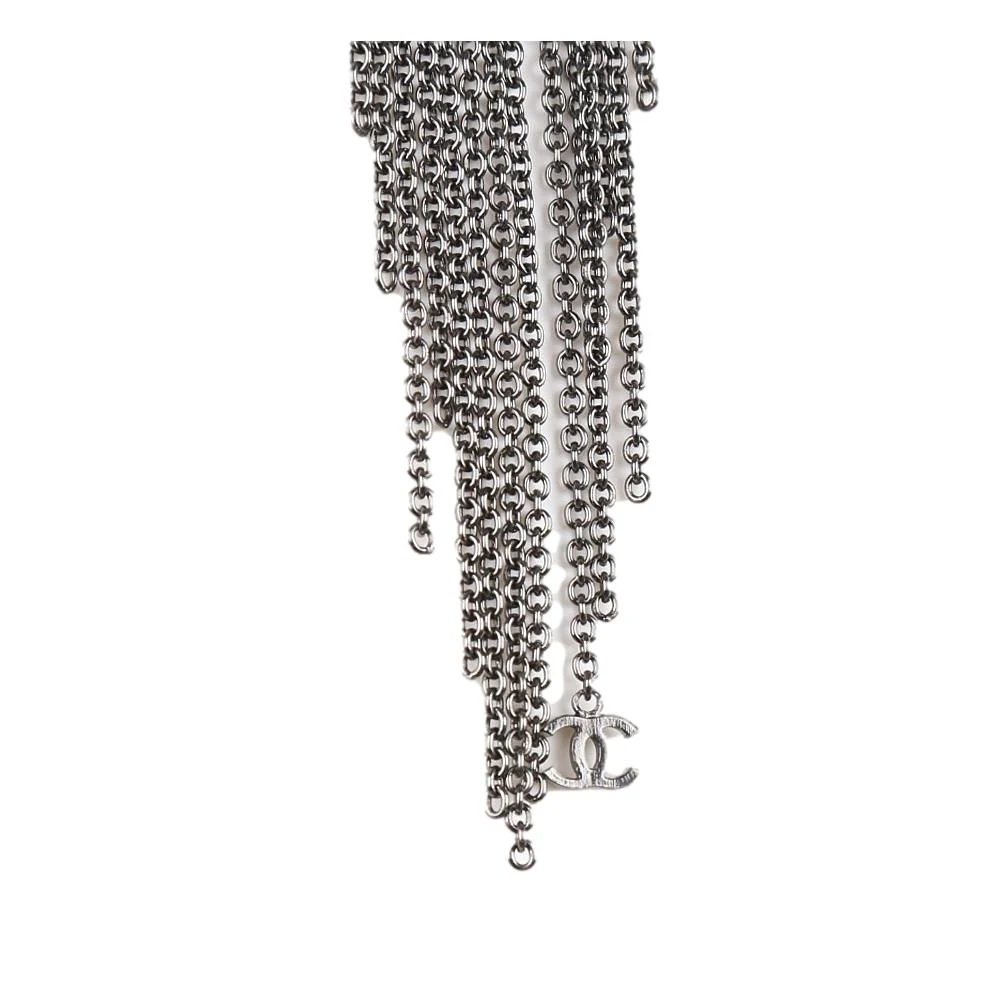 Chanel Gun Metal Chain Link Choker - Image 2