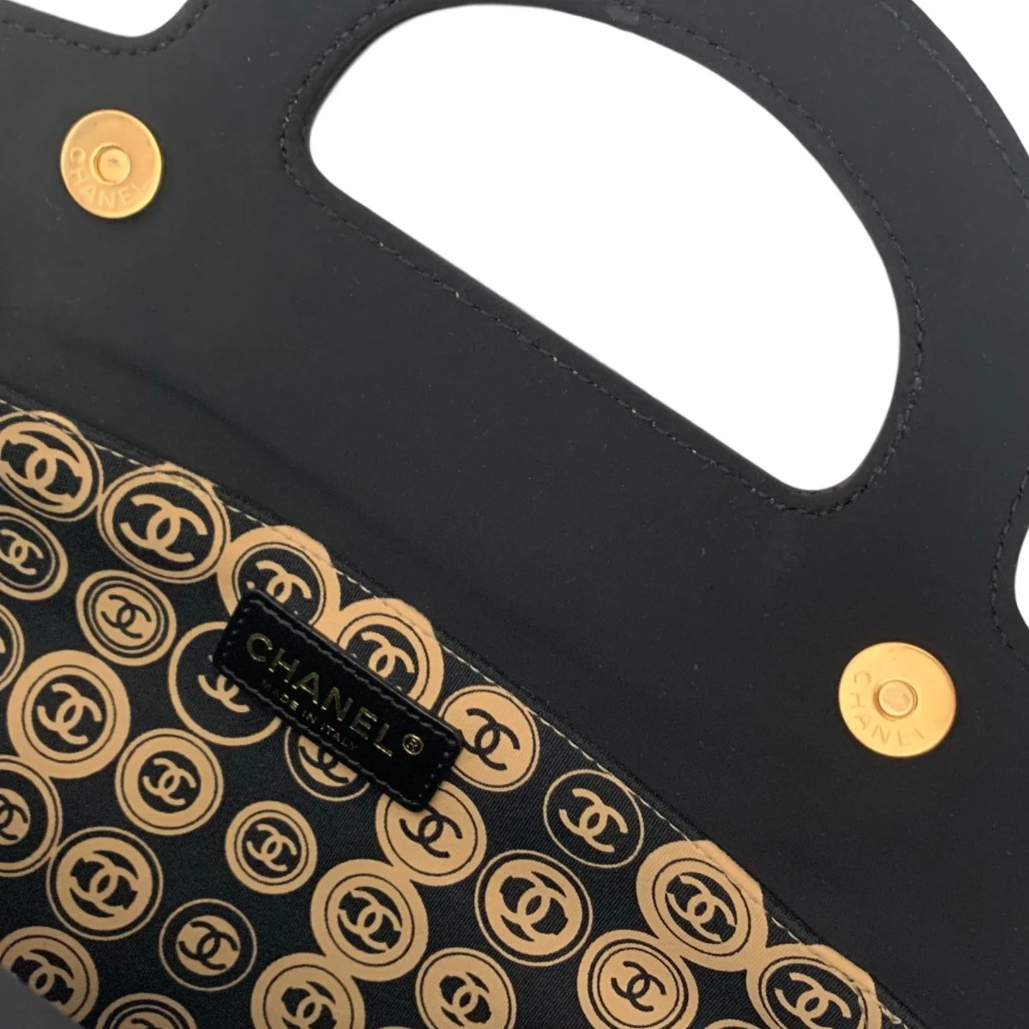 Chanel Logo Coin Top Handle Bag - Image 2