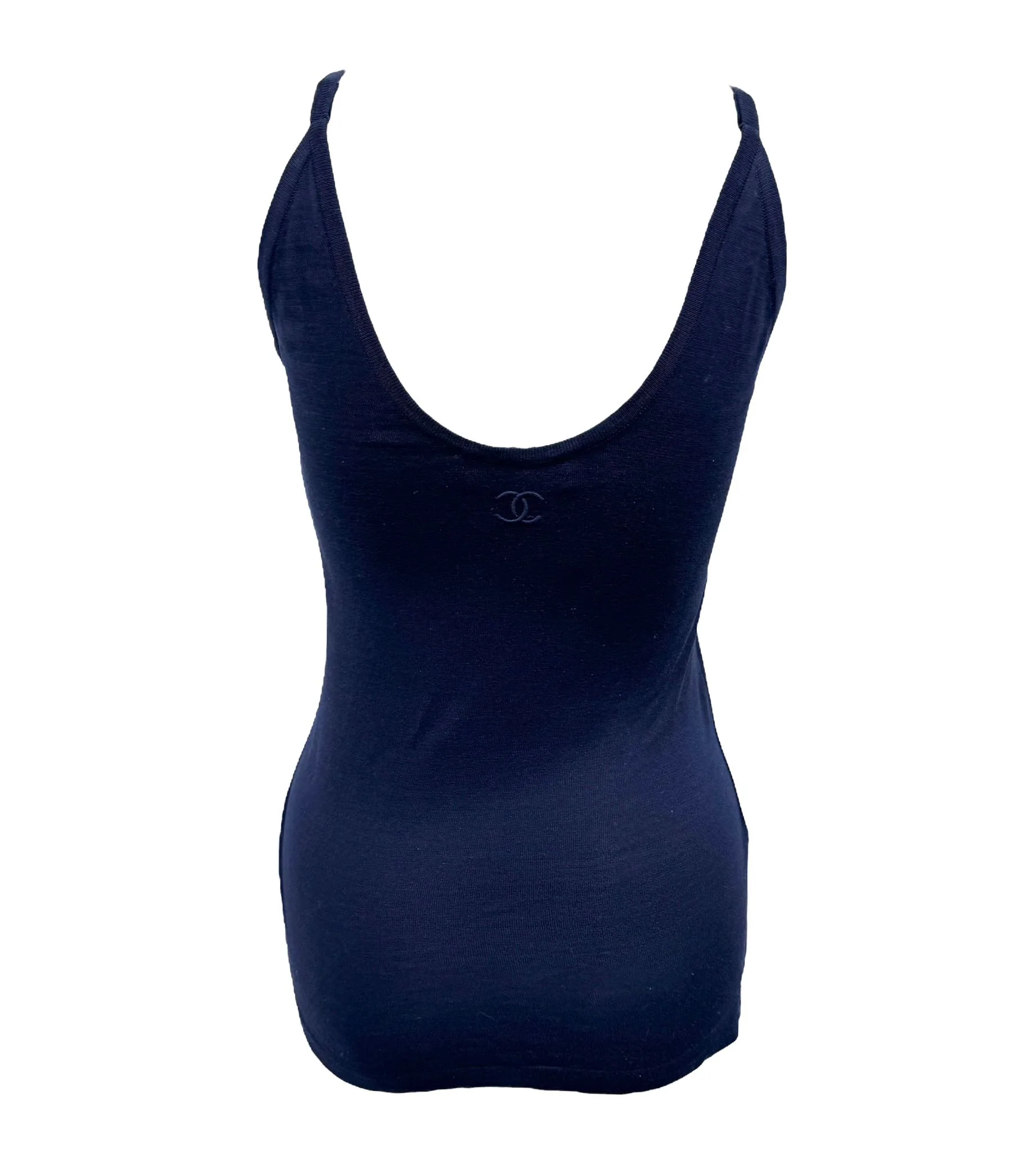 Chanel Navy Blue Logo Tank - Image 2