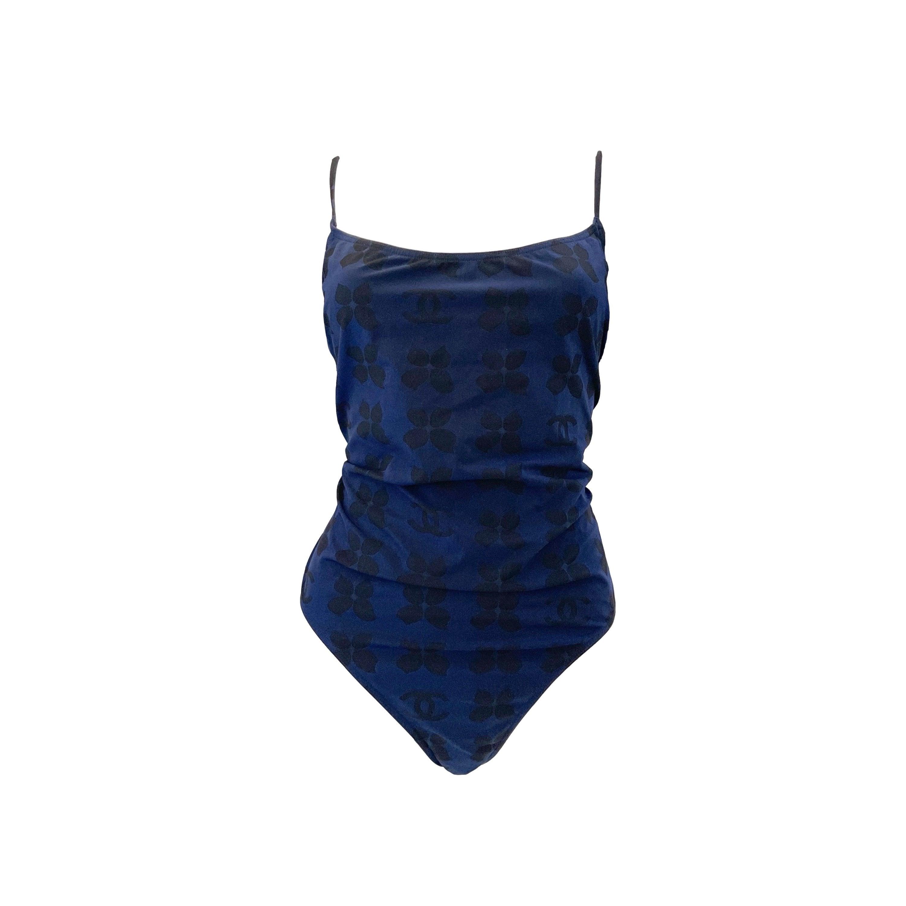 Chanel Navy Logo Floral One Piece