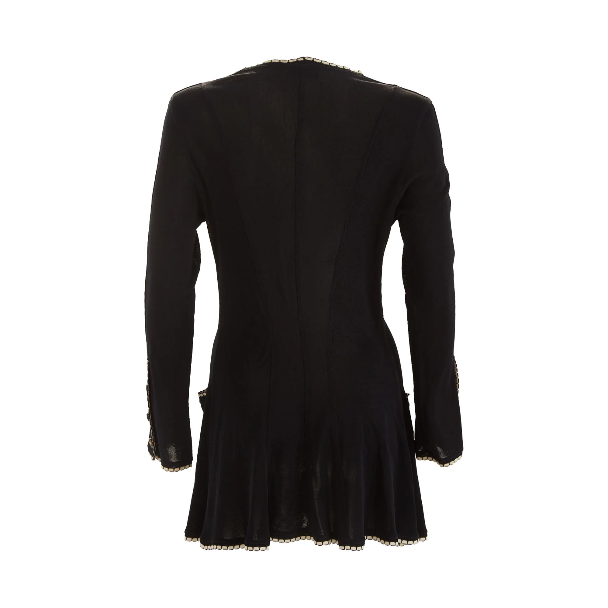 Chanel Navy Logo Long Cardigan - Image 3