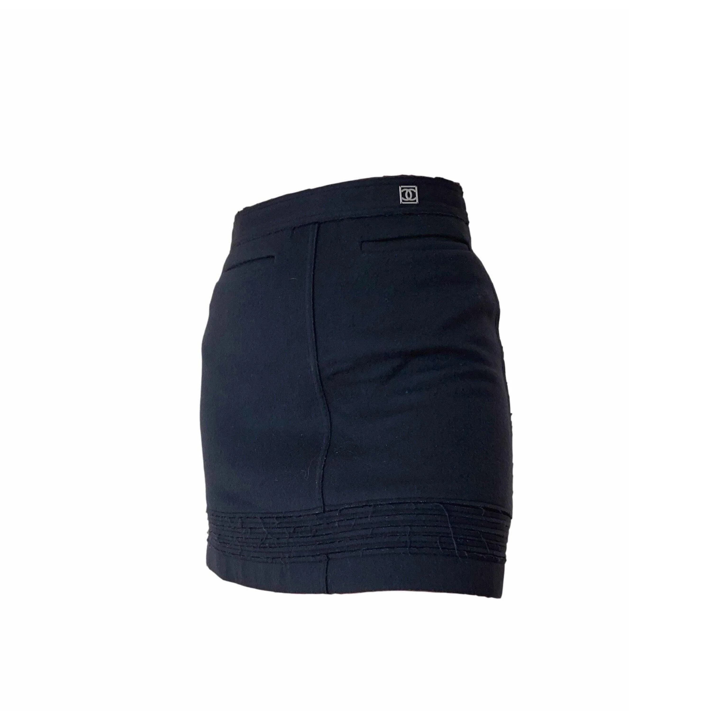 Chanel Navy Logo Skirt