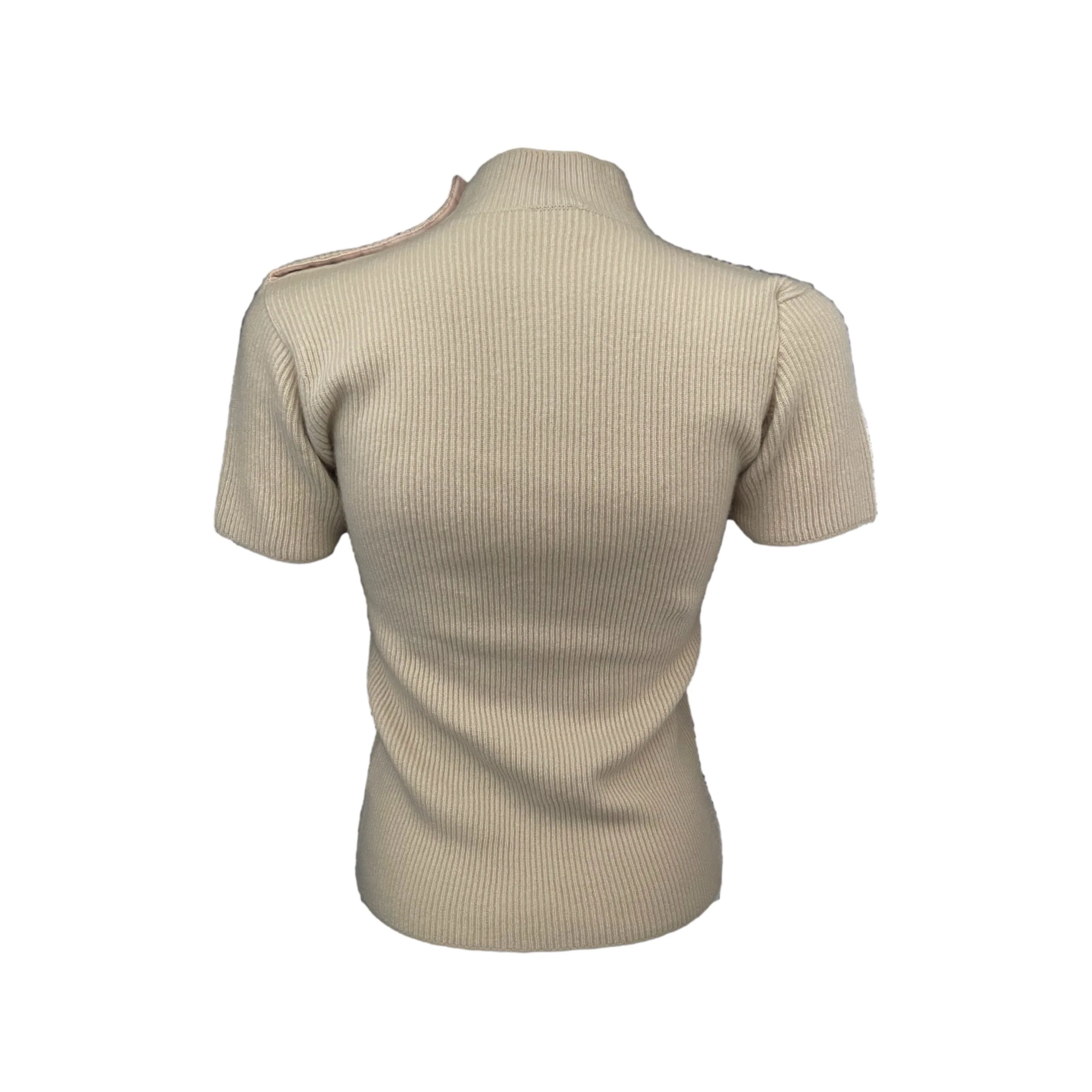 Chanel Nude Cashmere Ribbed Top - Image 3