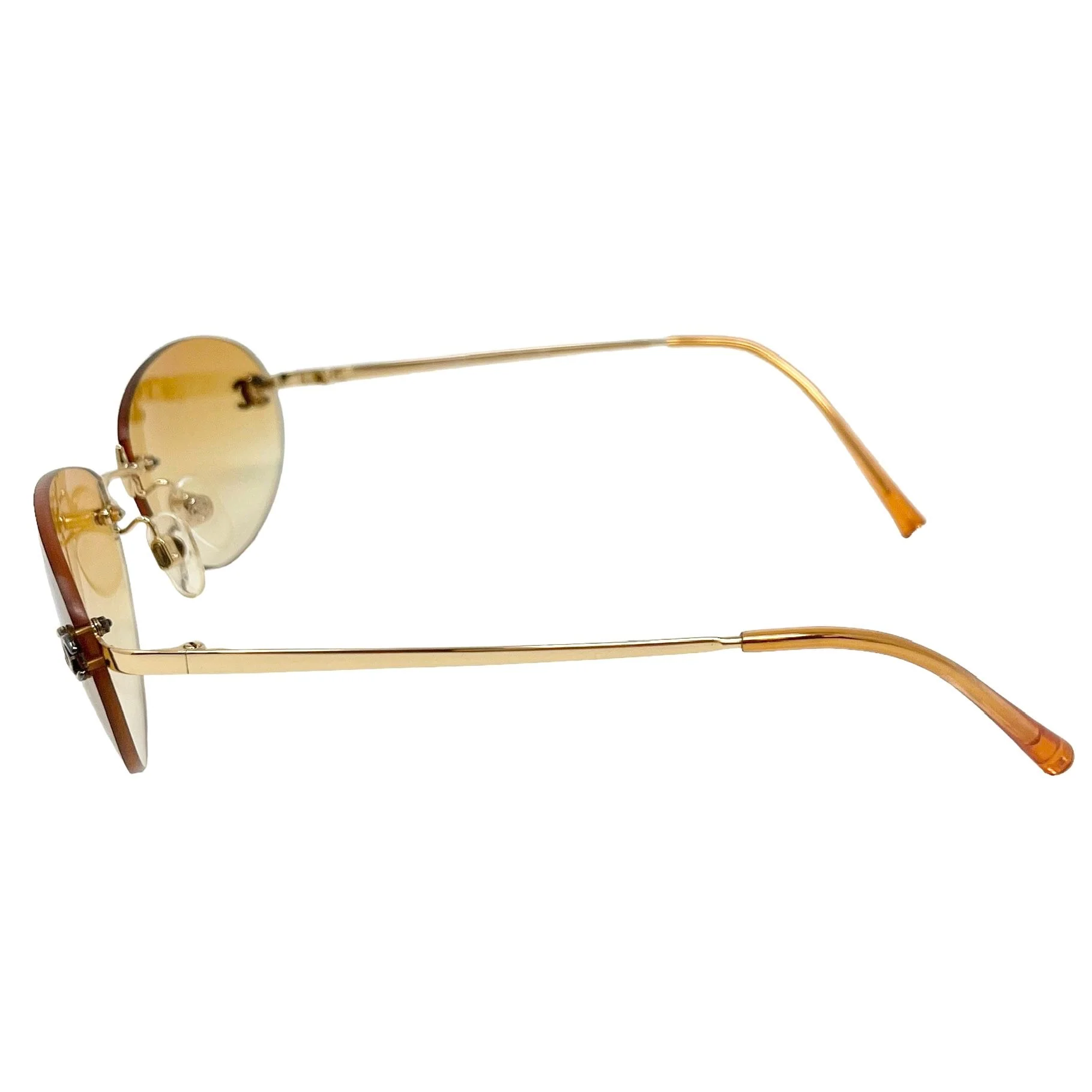Chanel Orange Logo Rimless Micro Sunglasses - Image 3