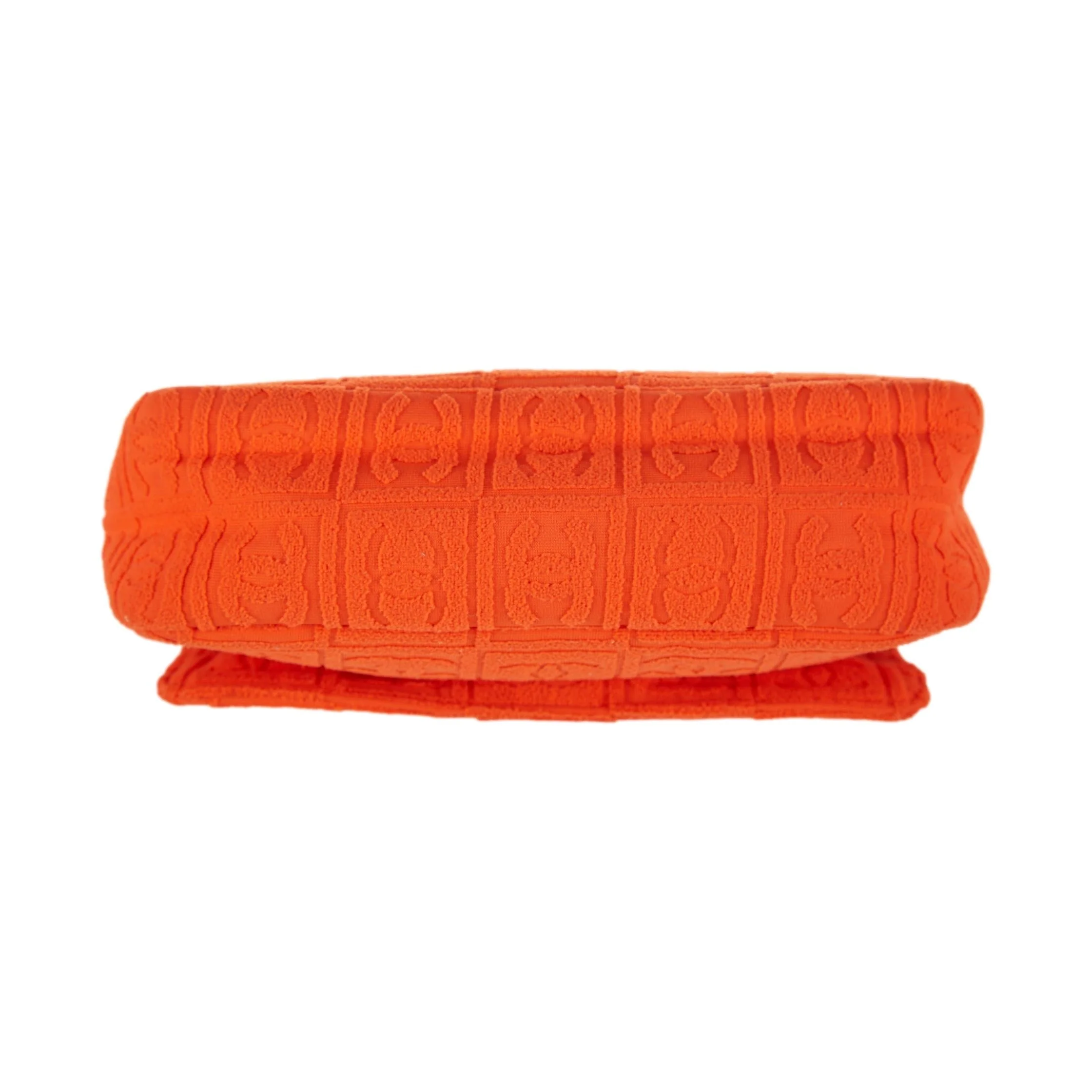 Chanel Orange Logo Terrycloth Shoulder Bag - Image 3