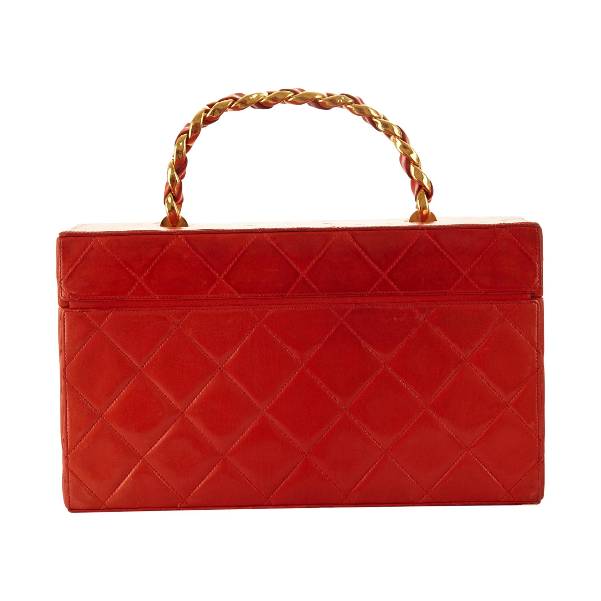 Chanel Red Quilted Jumbo Vanity Bag - Image 2