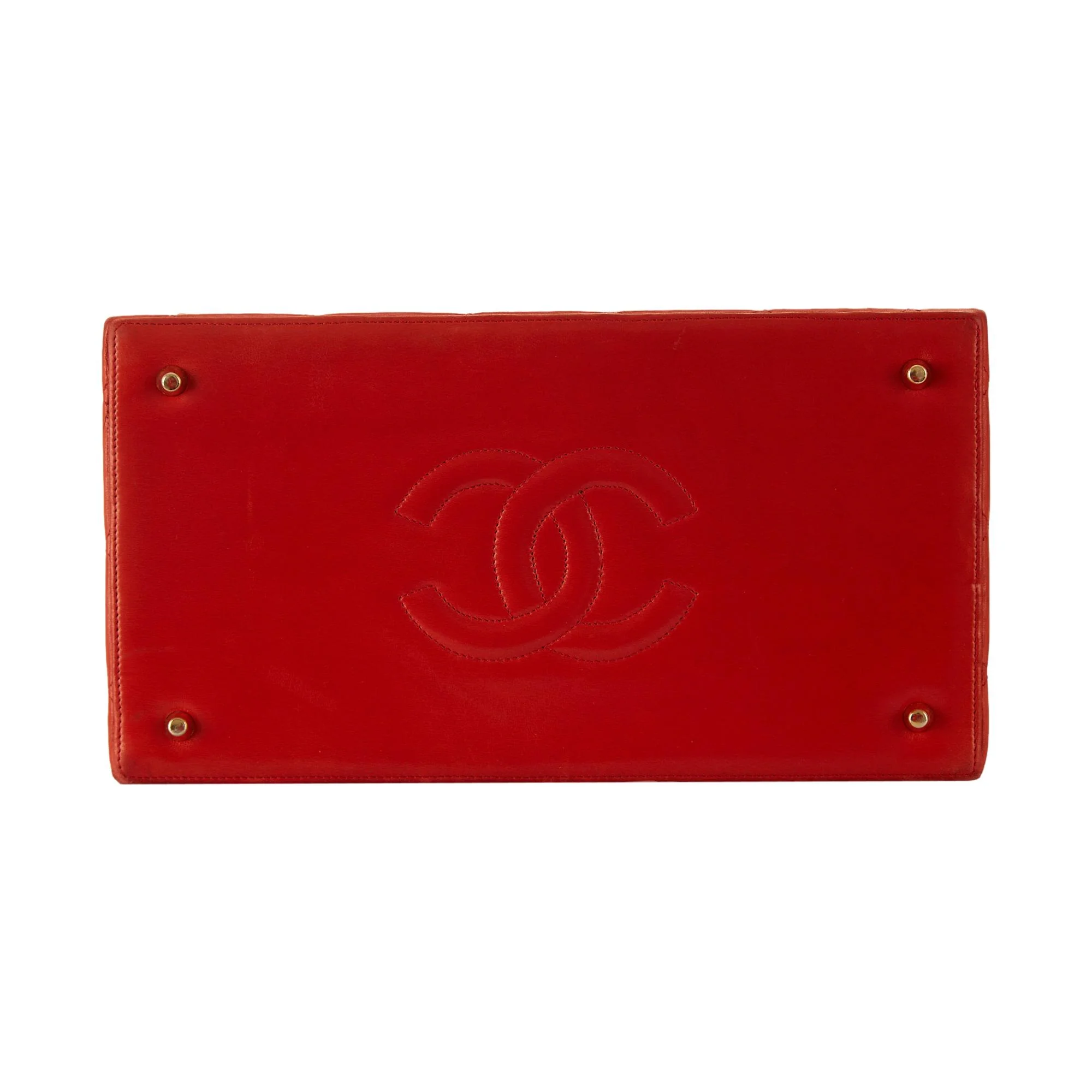 Chanel Red Quilted Jumbo Vanity Bag - Image 3
