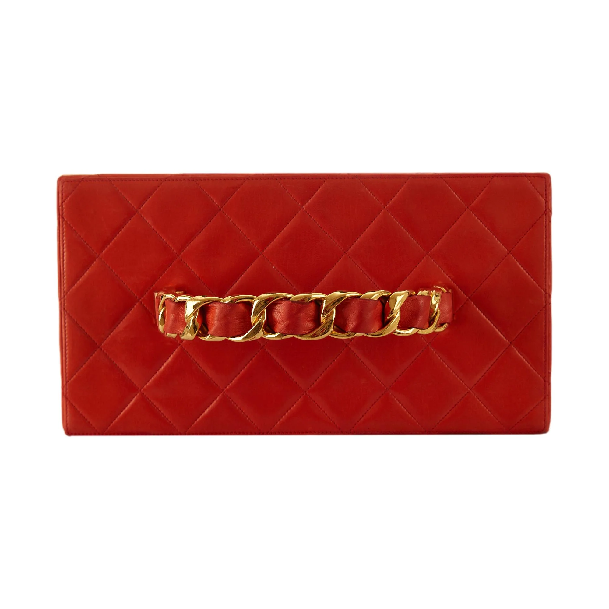 Chanel Red Quilted Jumbo Vanity Bag - Image 4