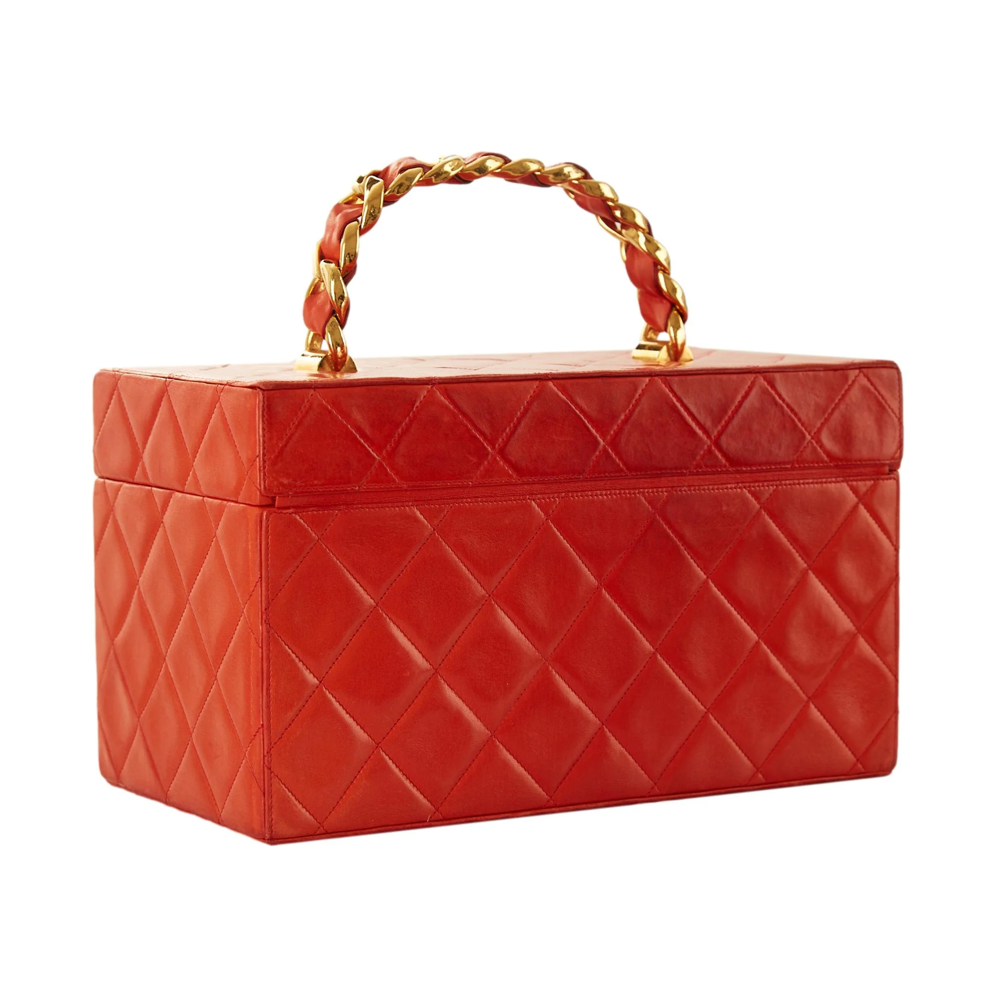 Chanel Red Quilted Jumbo Vanity Bag - Image 5
