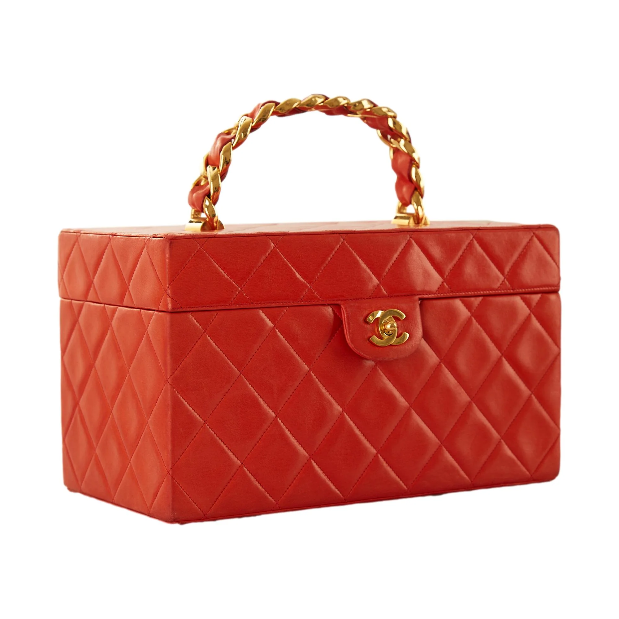 Chanel Red Quilted Jumbo Vanity Bag - Image 7