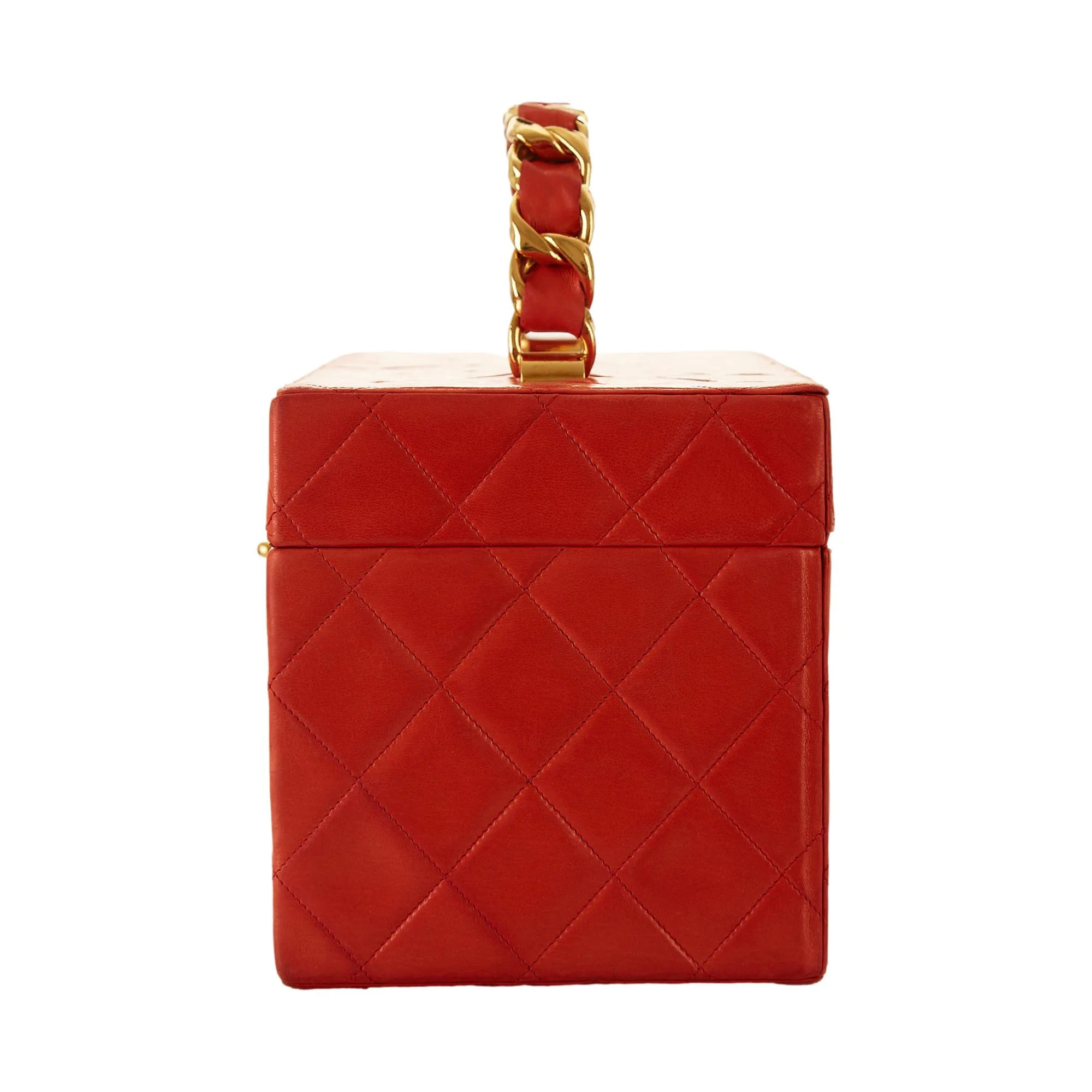 Chanel Red Quilted Jumbo Vanity Bag - Image 9