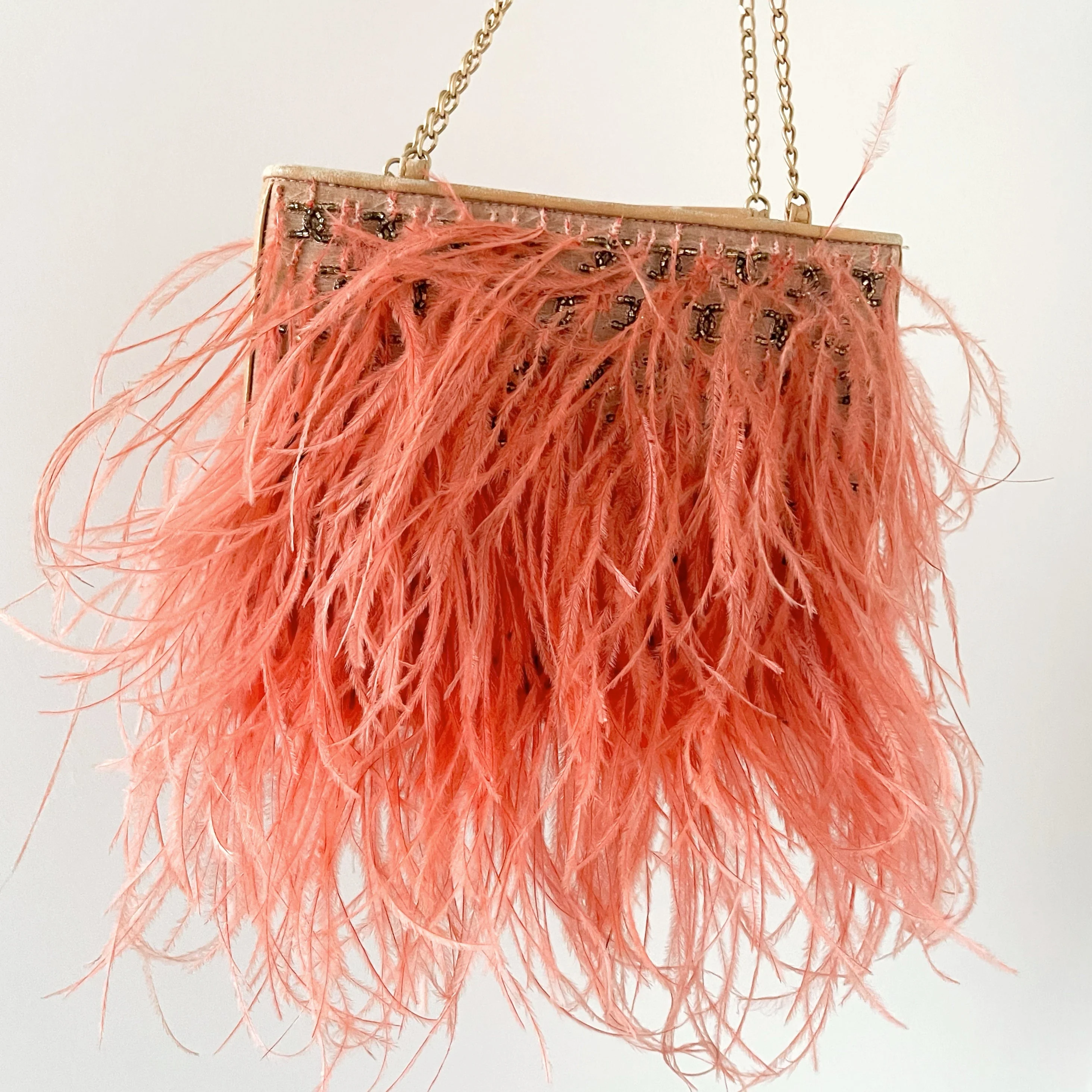 Chanel Pink Feather Mini Chain Bag - Image 5