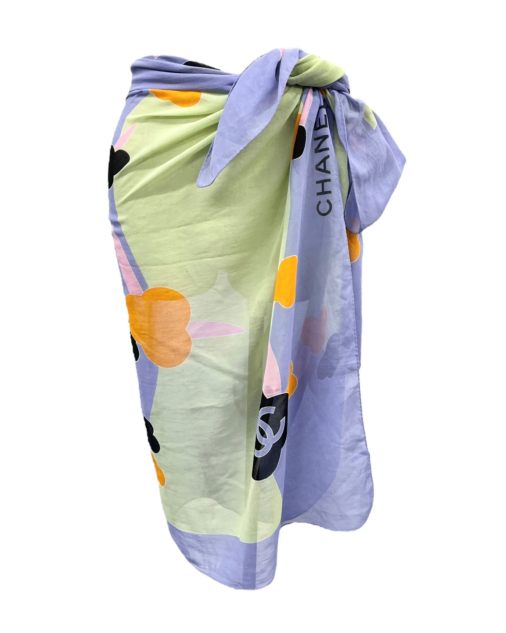Chanel Pink Floral Logo Wrap - Image 4