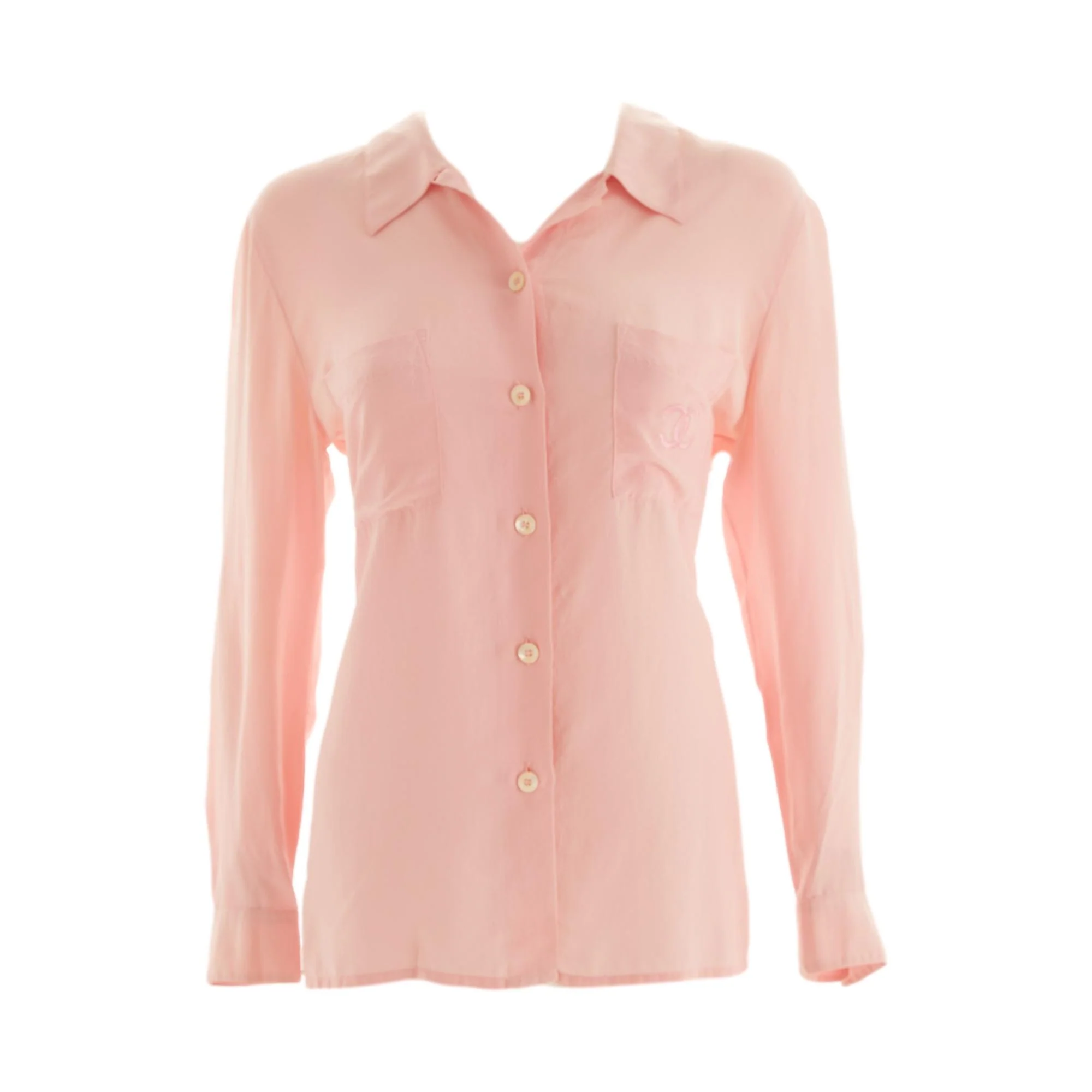 Chanel Pink Logo Button Down