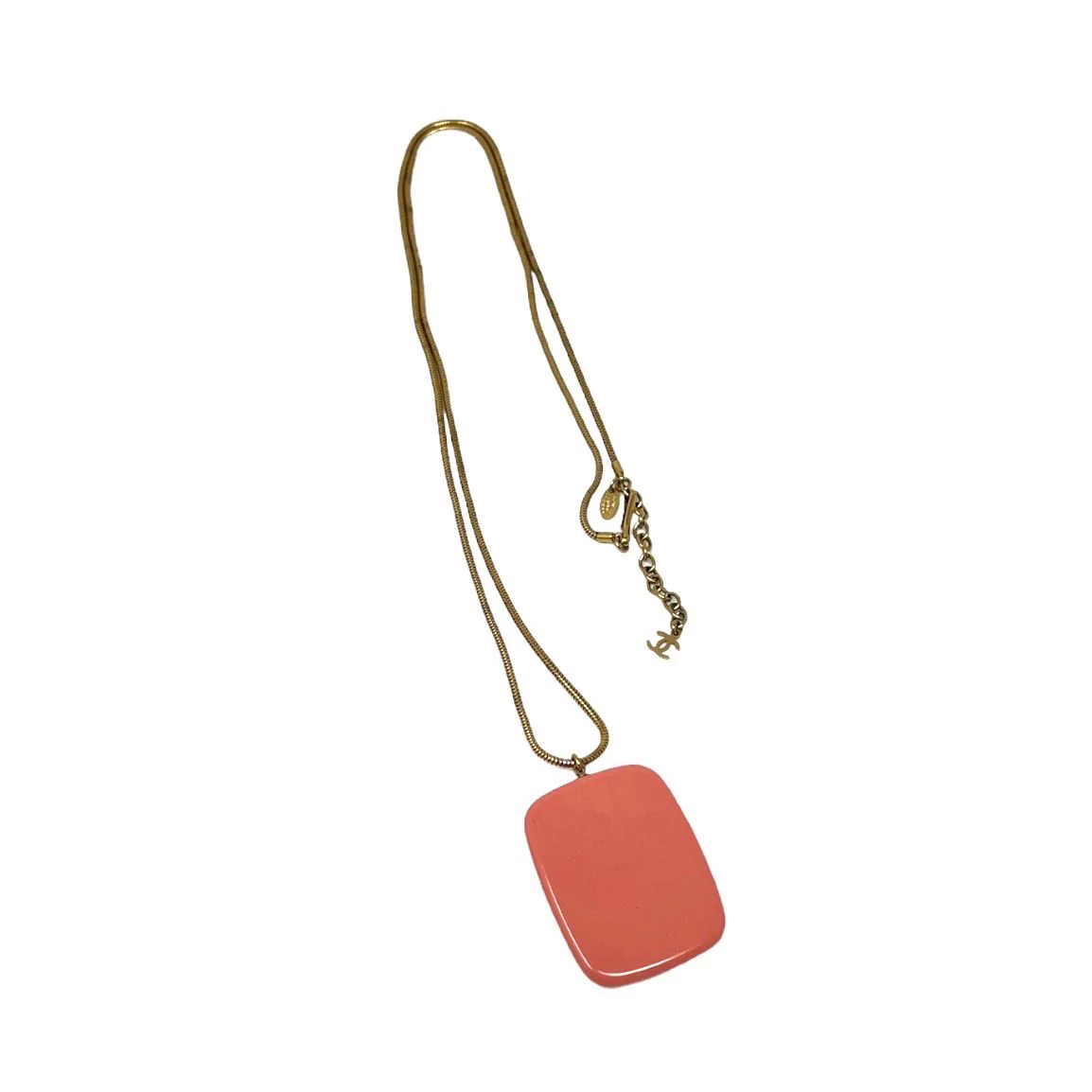 Chanel Pink Logo Medallion Necklace - Image 2