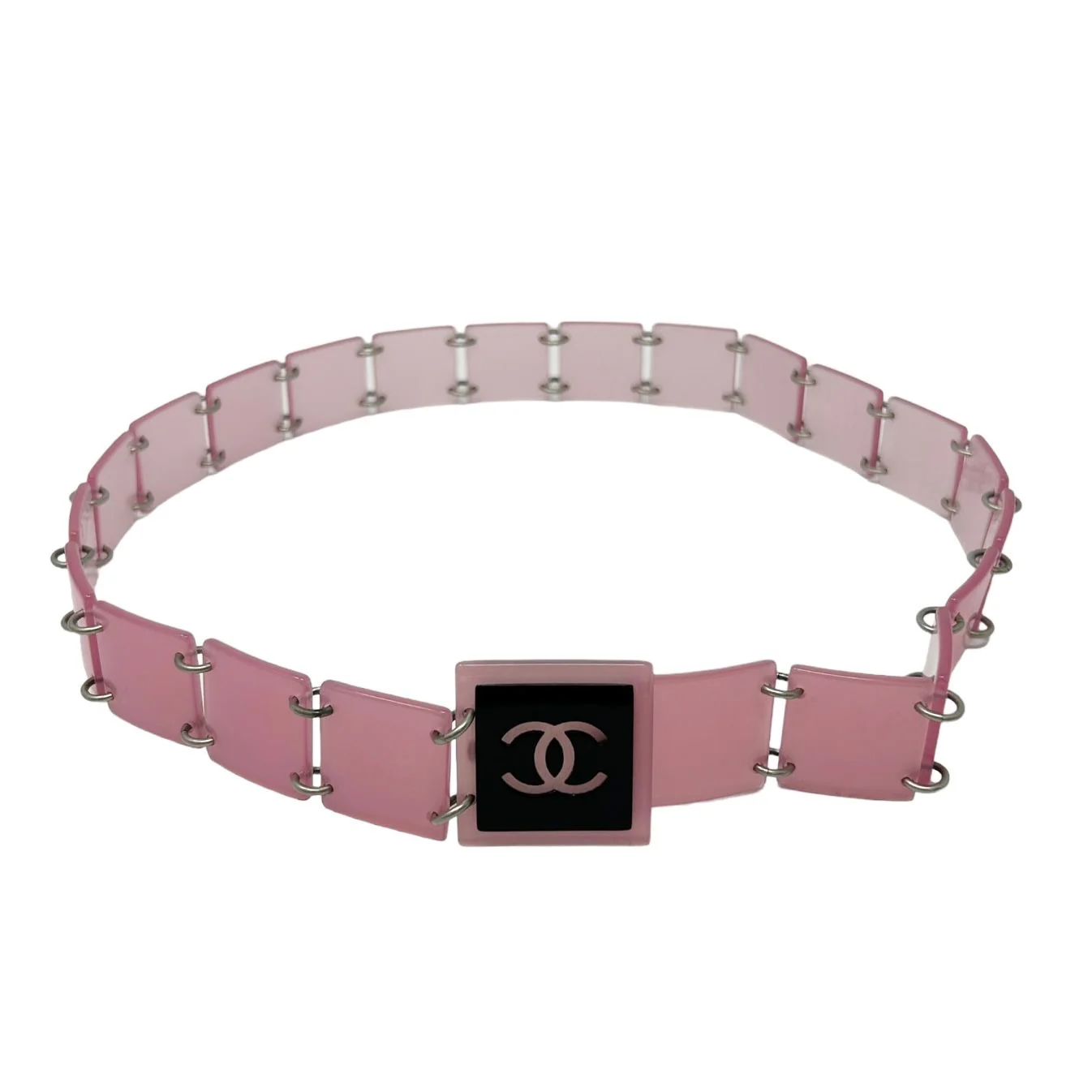 Chanel Pink Logo Tile Belt - Image 3