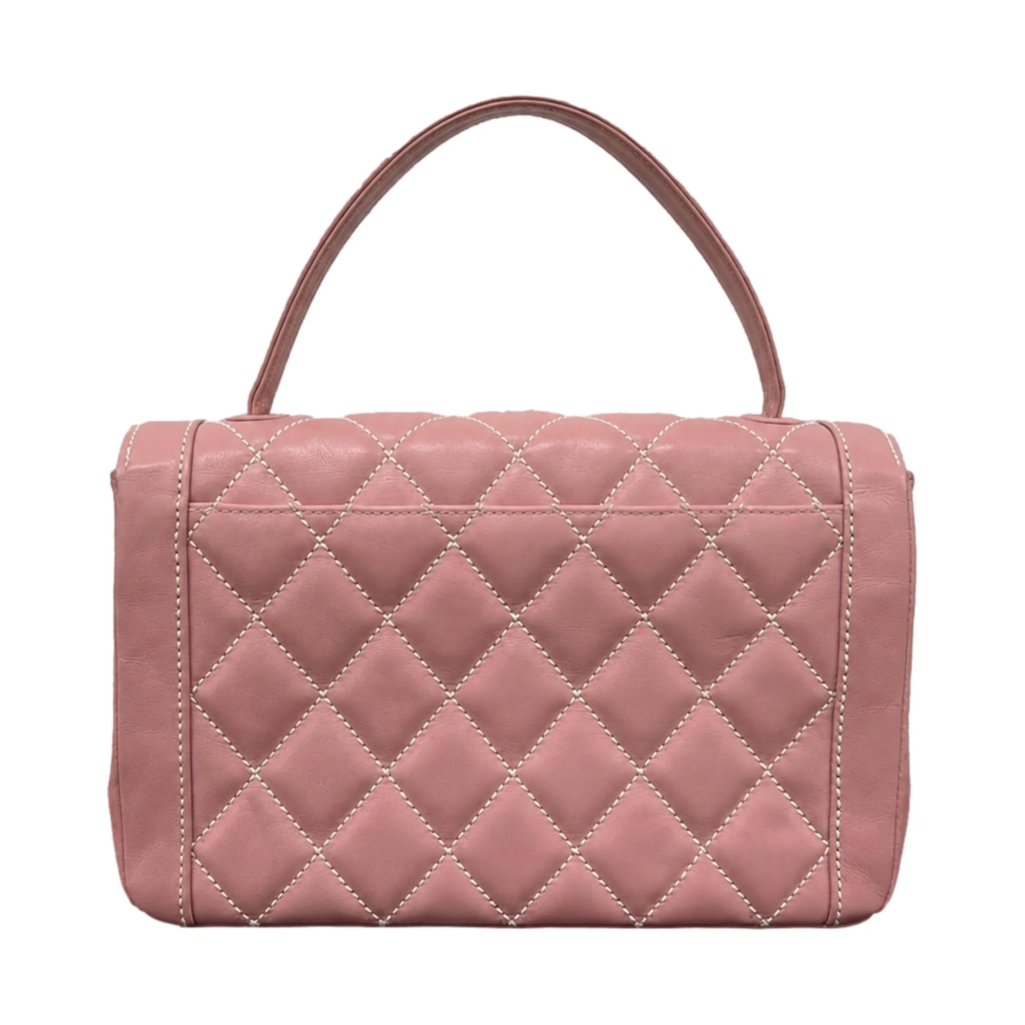 Chanel Pink Quilted Top Handle Bag - Image 2