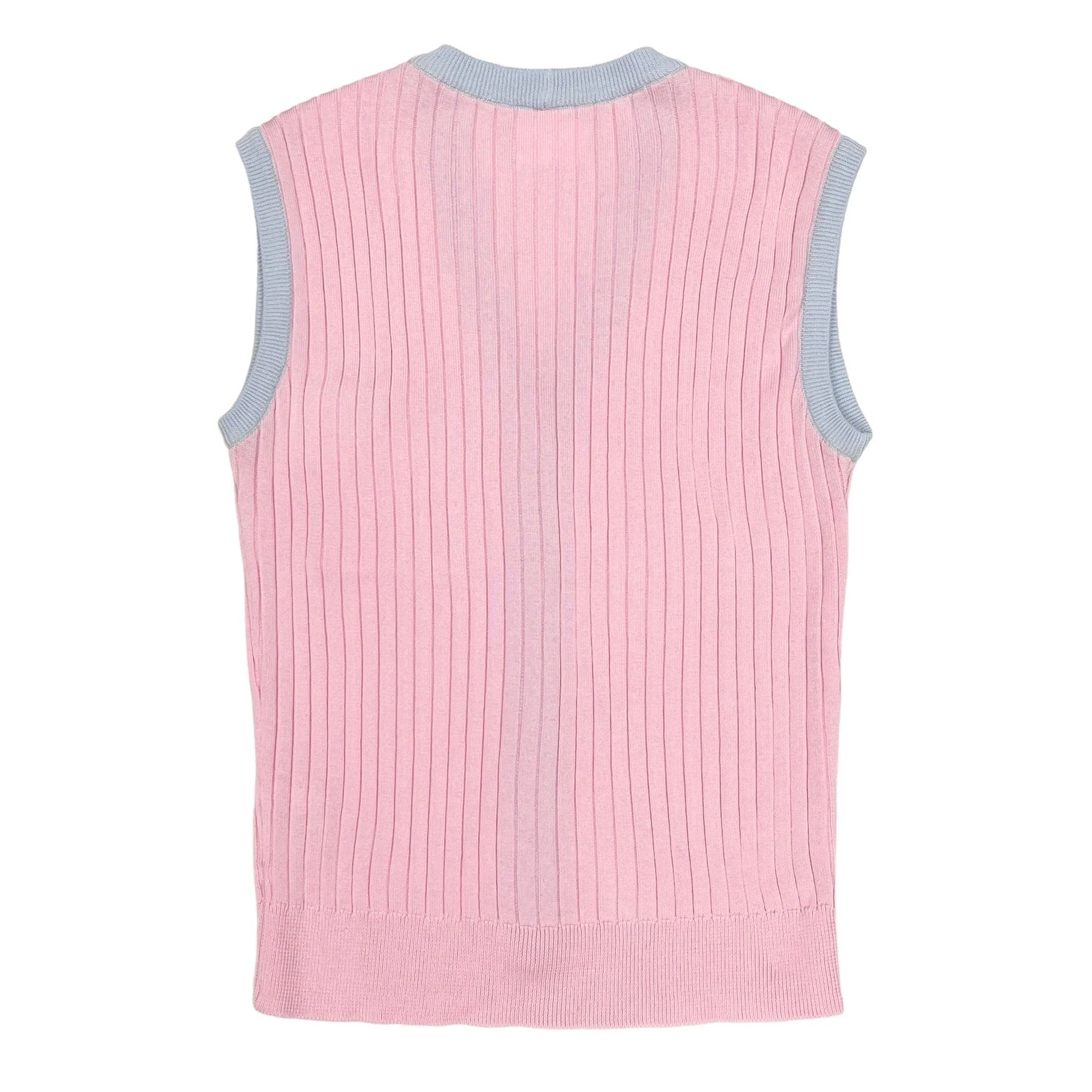 Chanel Pink Ribbed Button Tank - Image 2