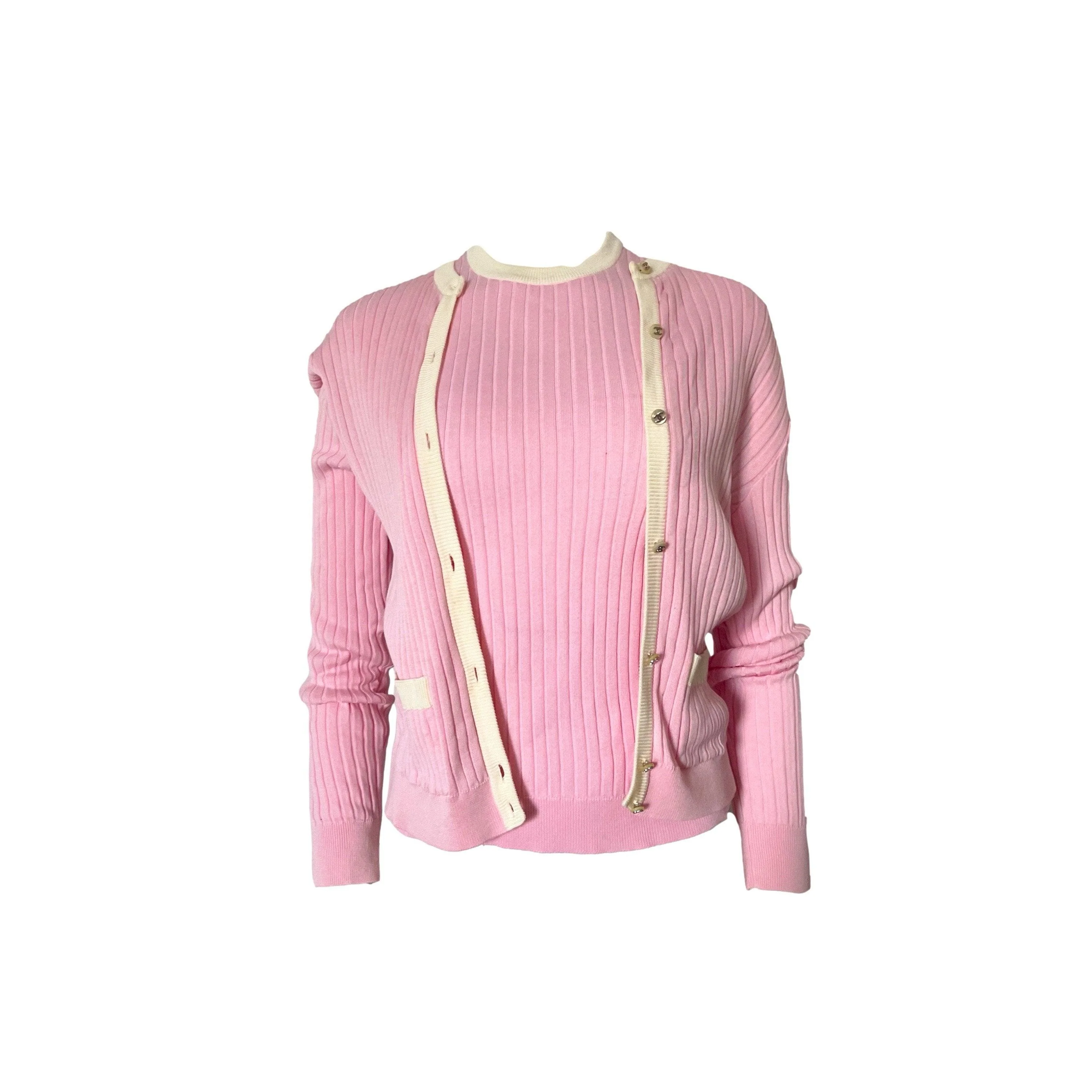 Chanel Pink Ribbed Set