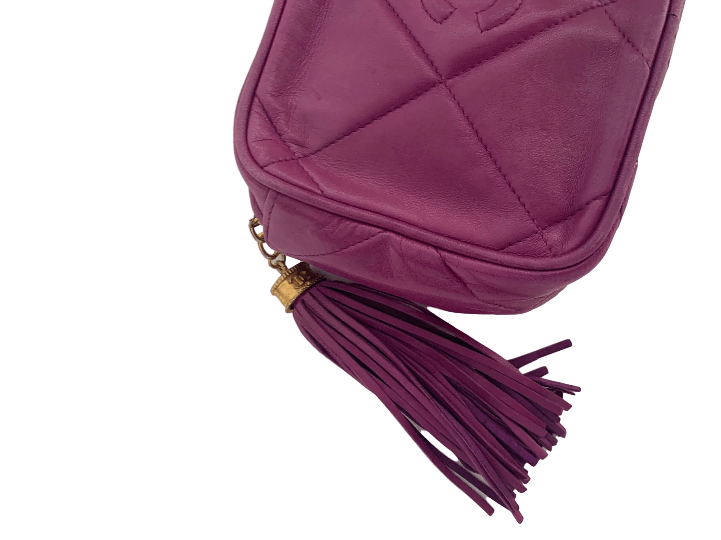 Chanel Purple Lambskin Tassel Clutch - Image 5