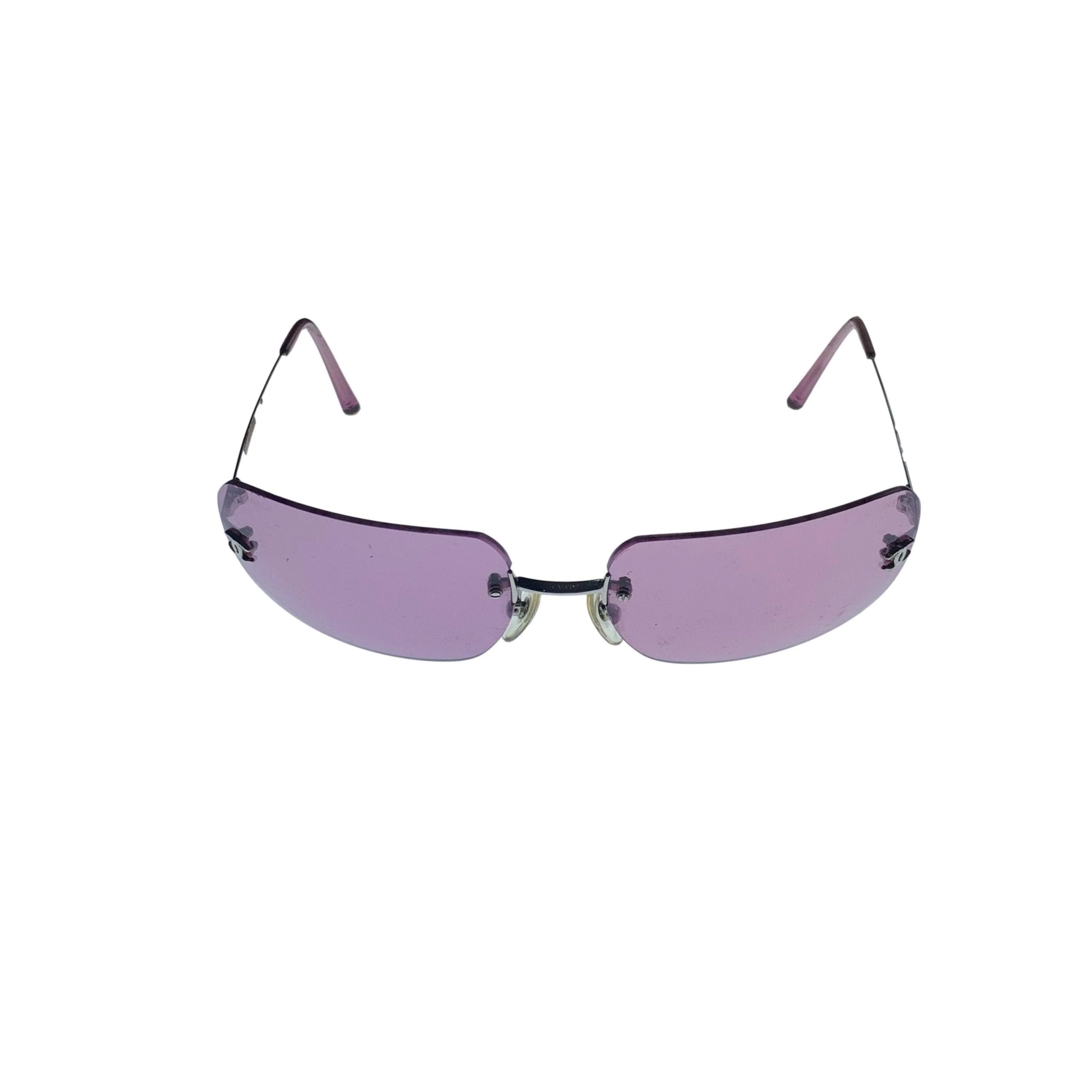 Chanel Purple Rimless Sunglasses