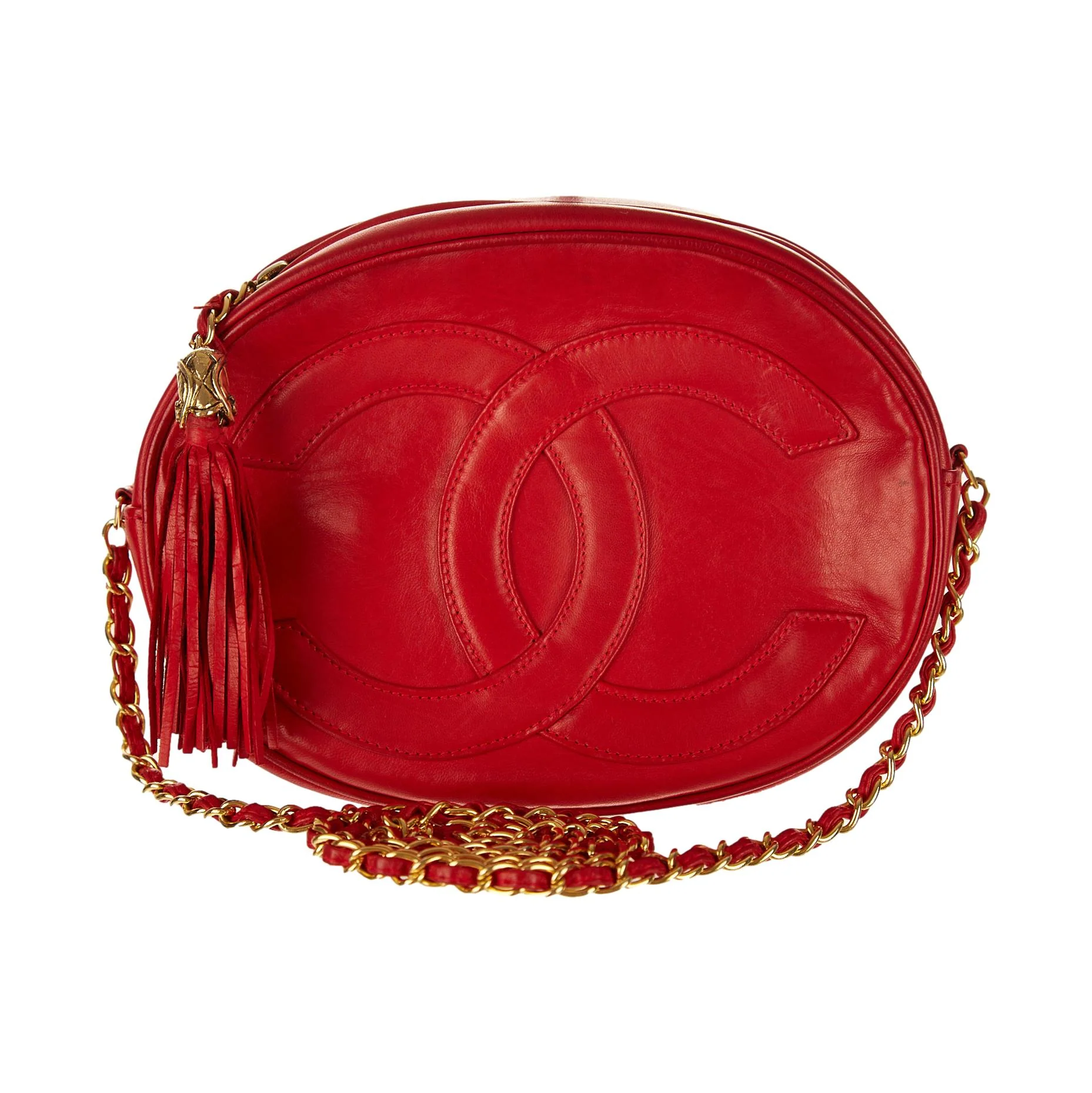 Chanel Red Tassel Chain Shoulder Bag