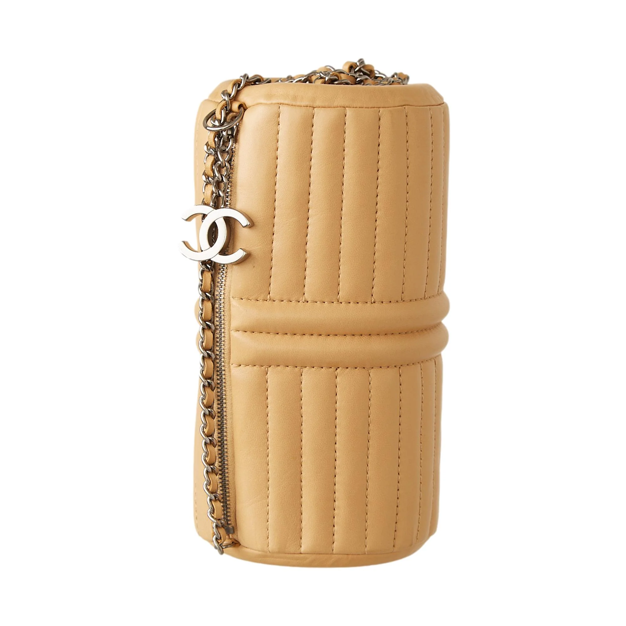 Chanel Tan Cylinder Chain Shoulder Bag - Image 2