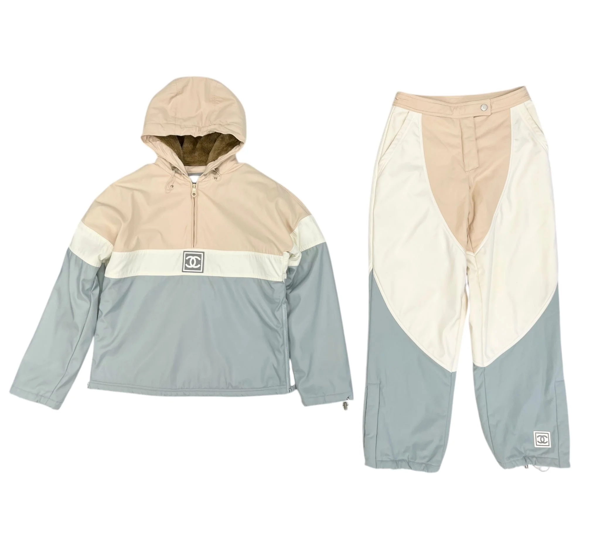 Chanel Tri-Color Logo Jacket Set