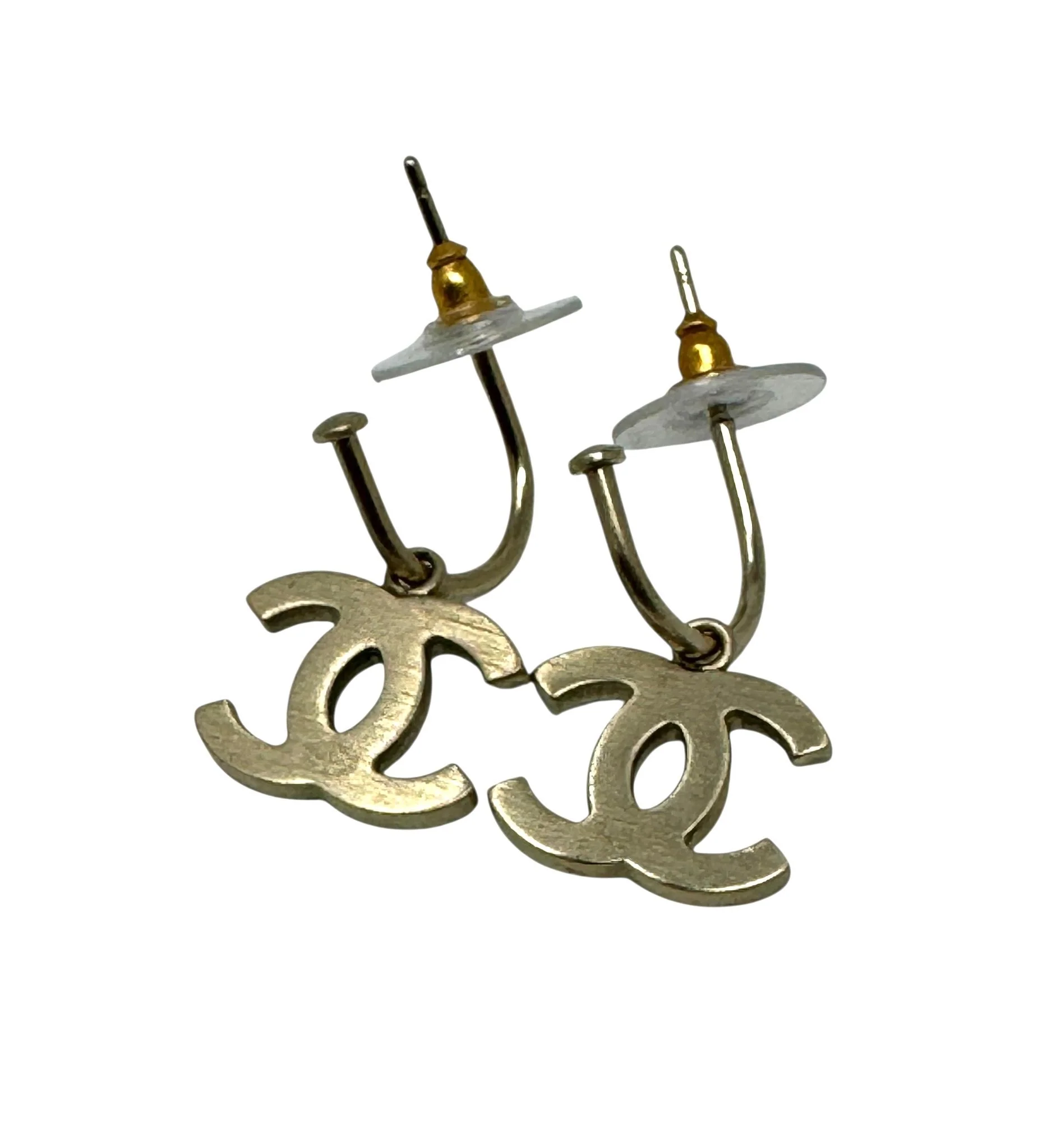 Chanel Turquoise Logo Earrings - Image 3