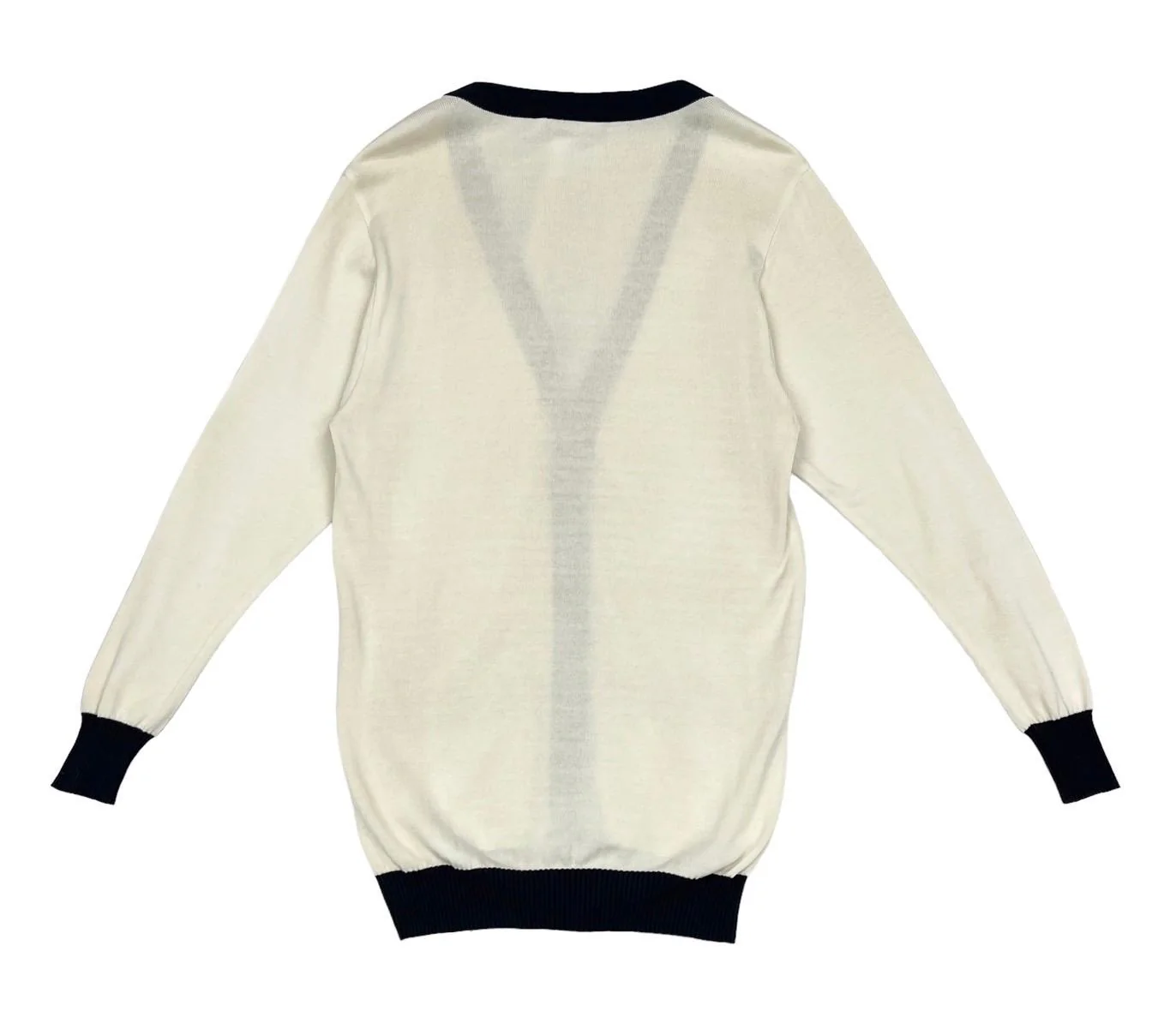 Chanel White Jumbo Logo Button Cardigan - Image 2
