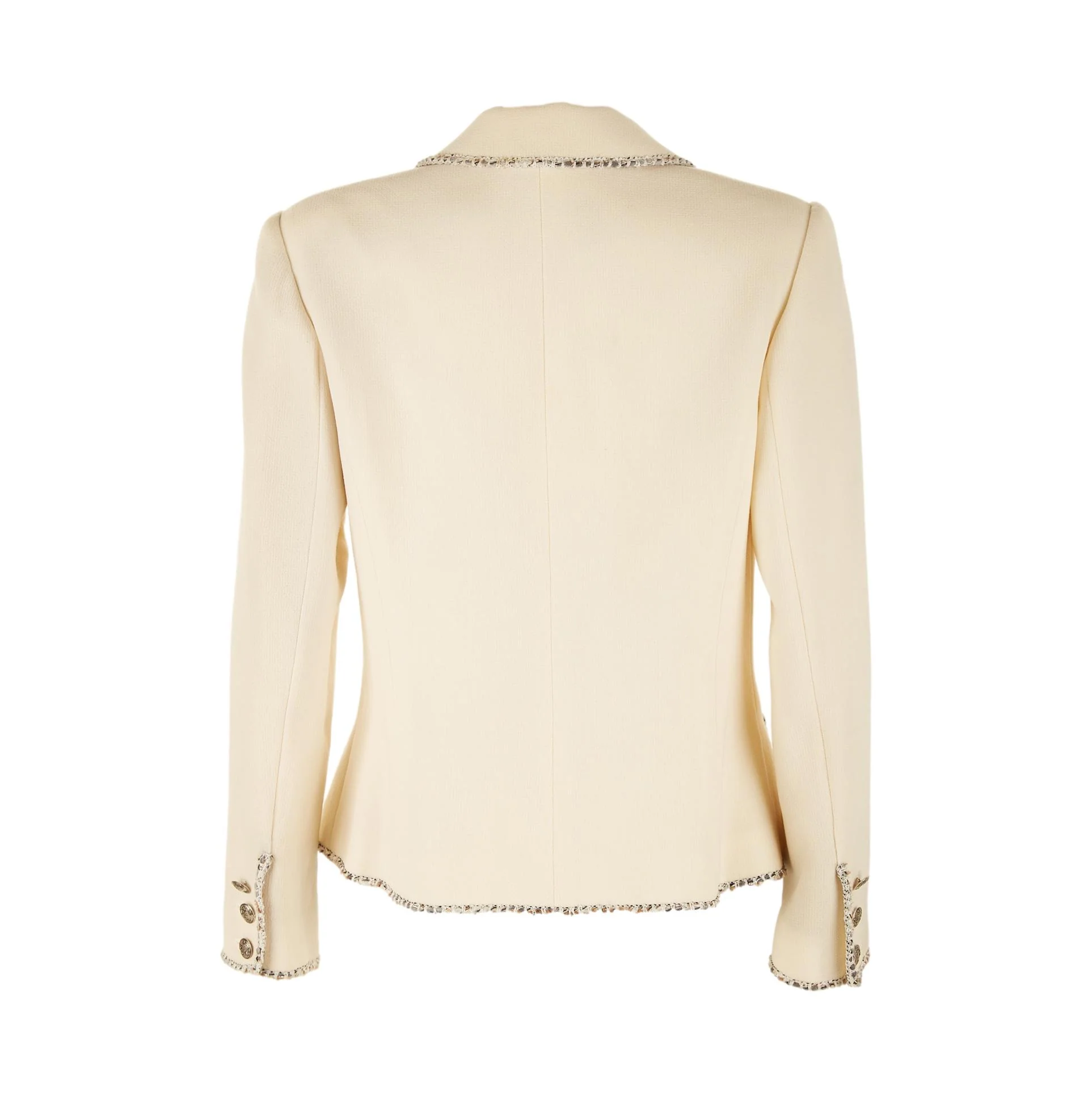 Chanel White Logo Crest Blazer - Image 4