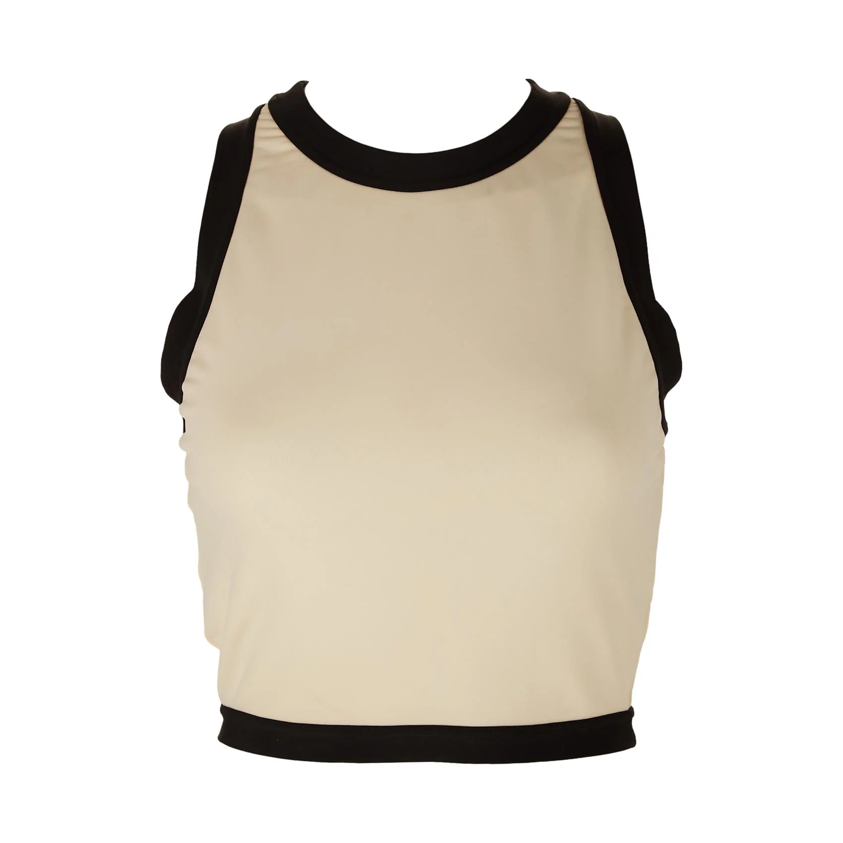 Chanel White Cropped Logo Tank - Image 2