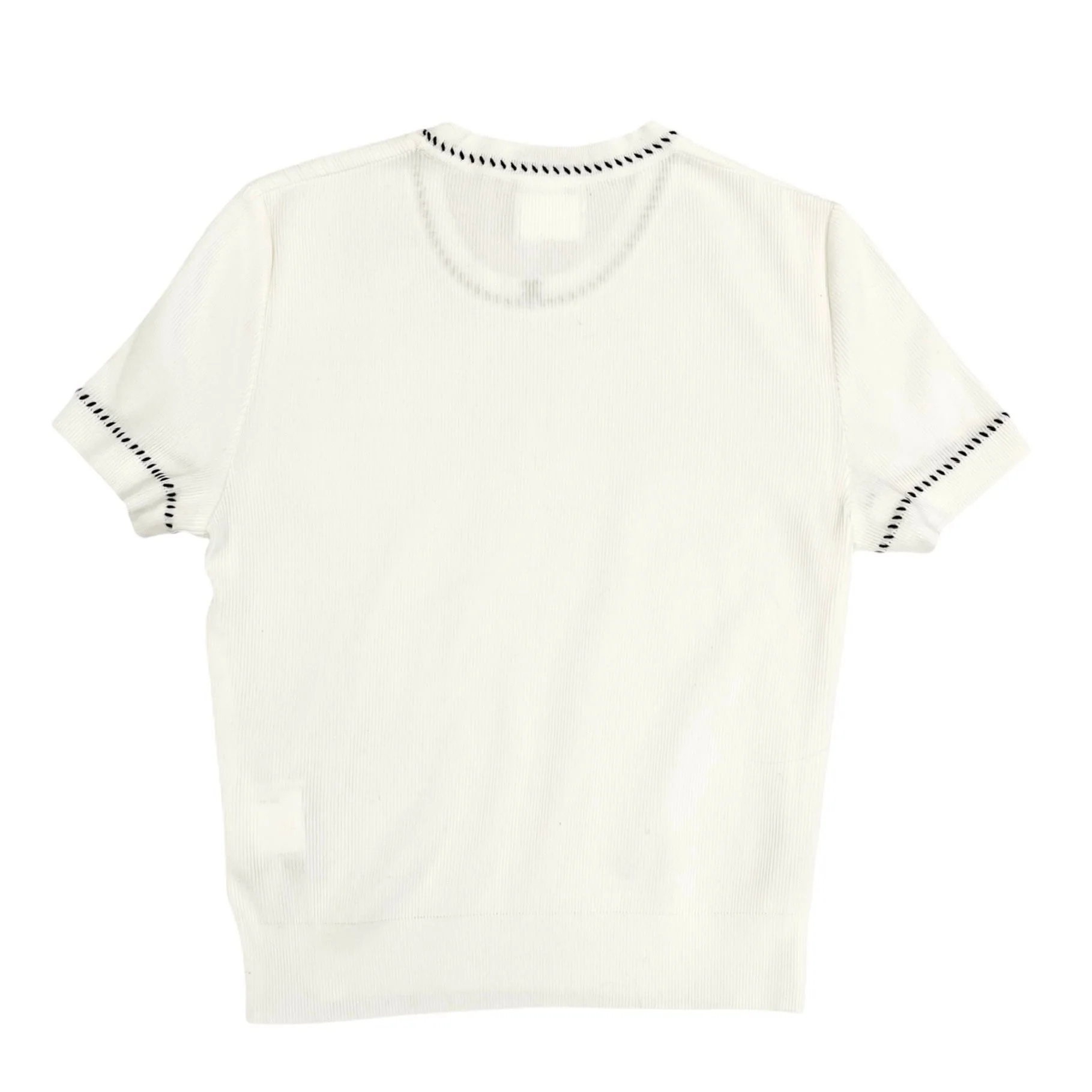 Chanel White Ribbed Logo Top - Image 2