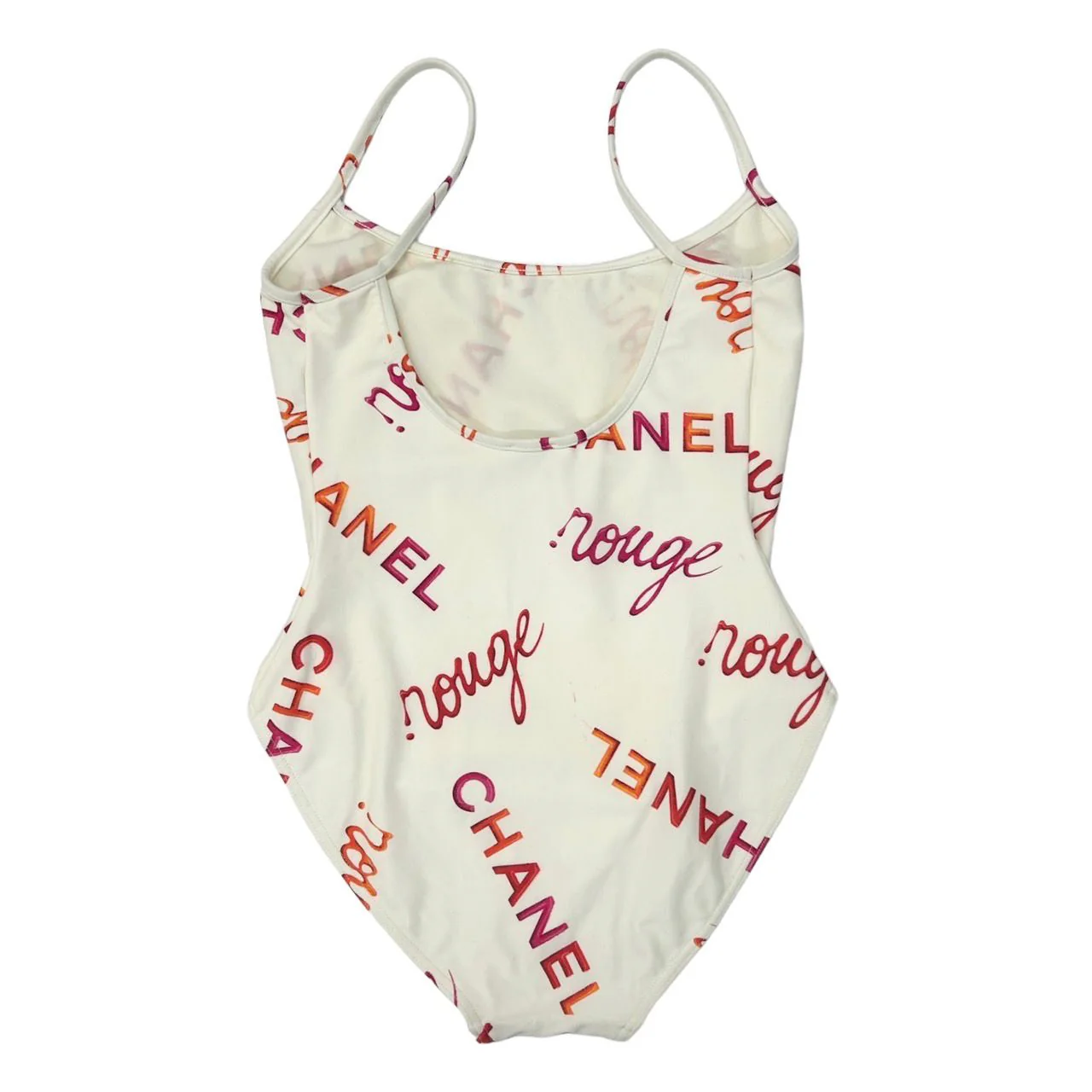 Chanel White 'Rouge' Print One Piece - Image 2